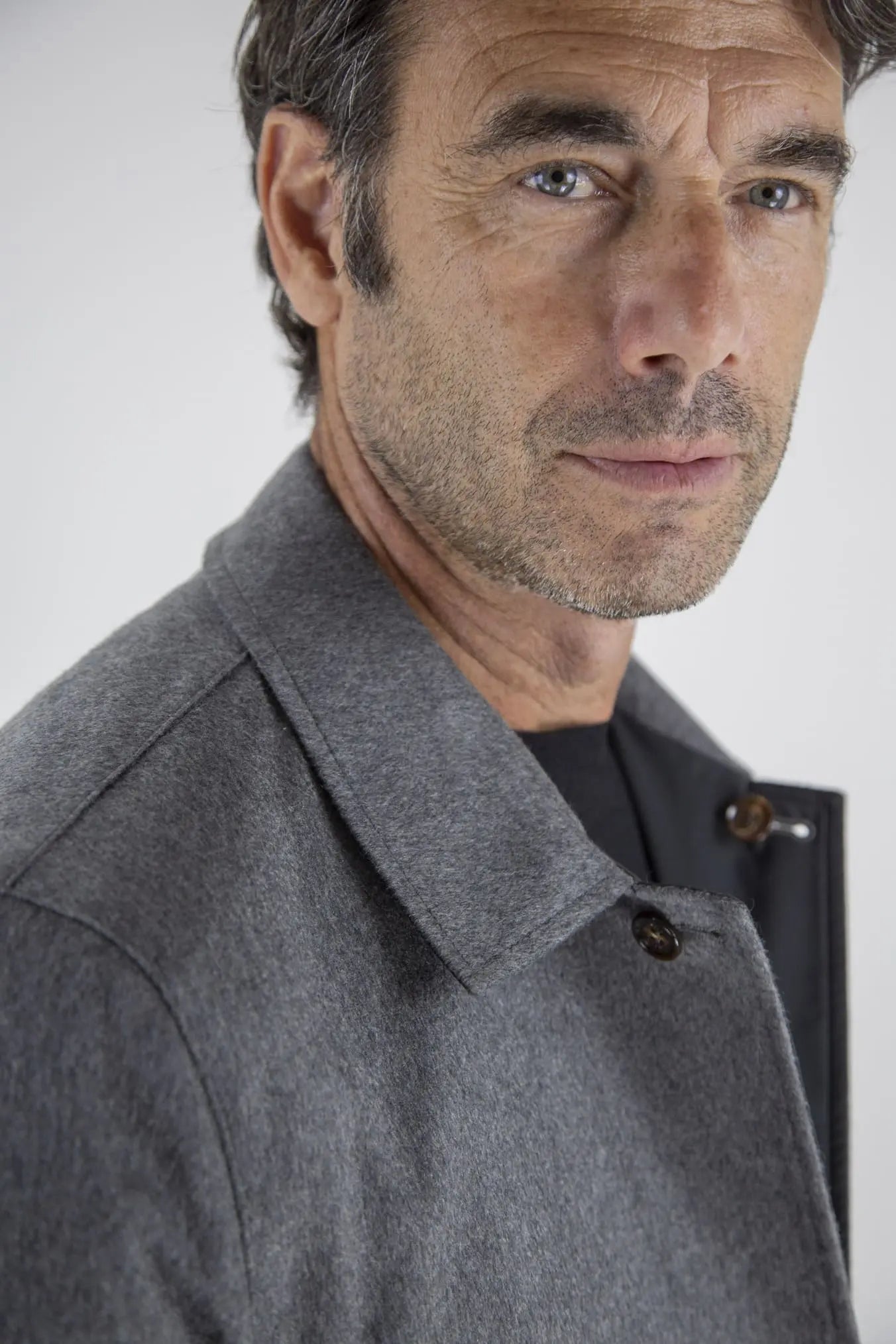 KIRED Cappotto Reversibile Cashmere Nylon Grigio/Nero