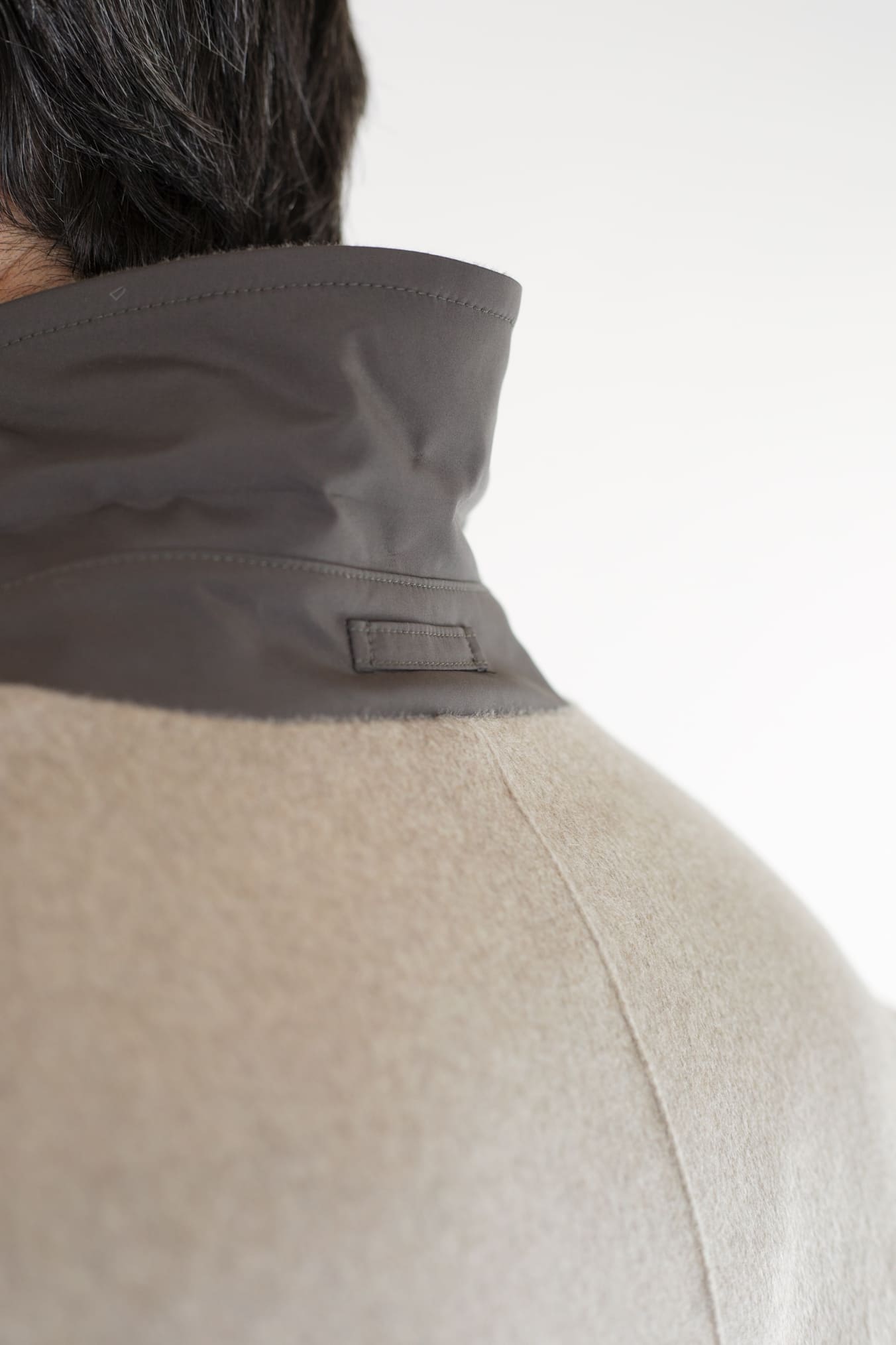 KIRED Cappotto Reversibile Cashmere Nylon Beige/Testa di Moro