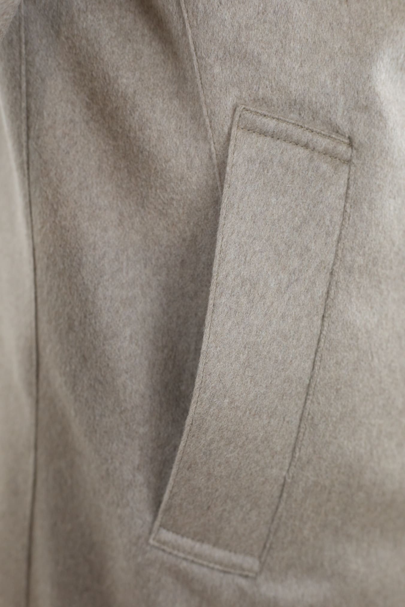 KIRED Cappotto Reversibile Cashmere Nylon Beige/Testa di Moro