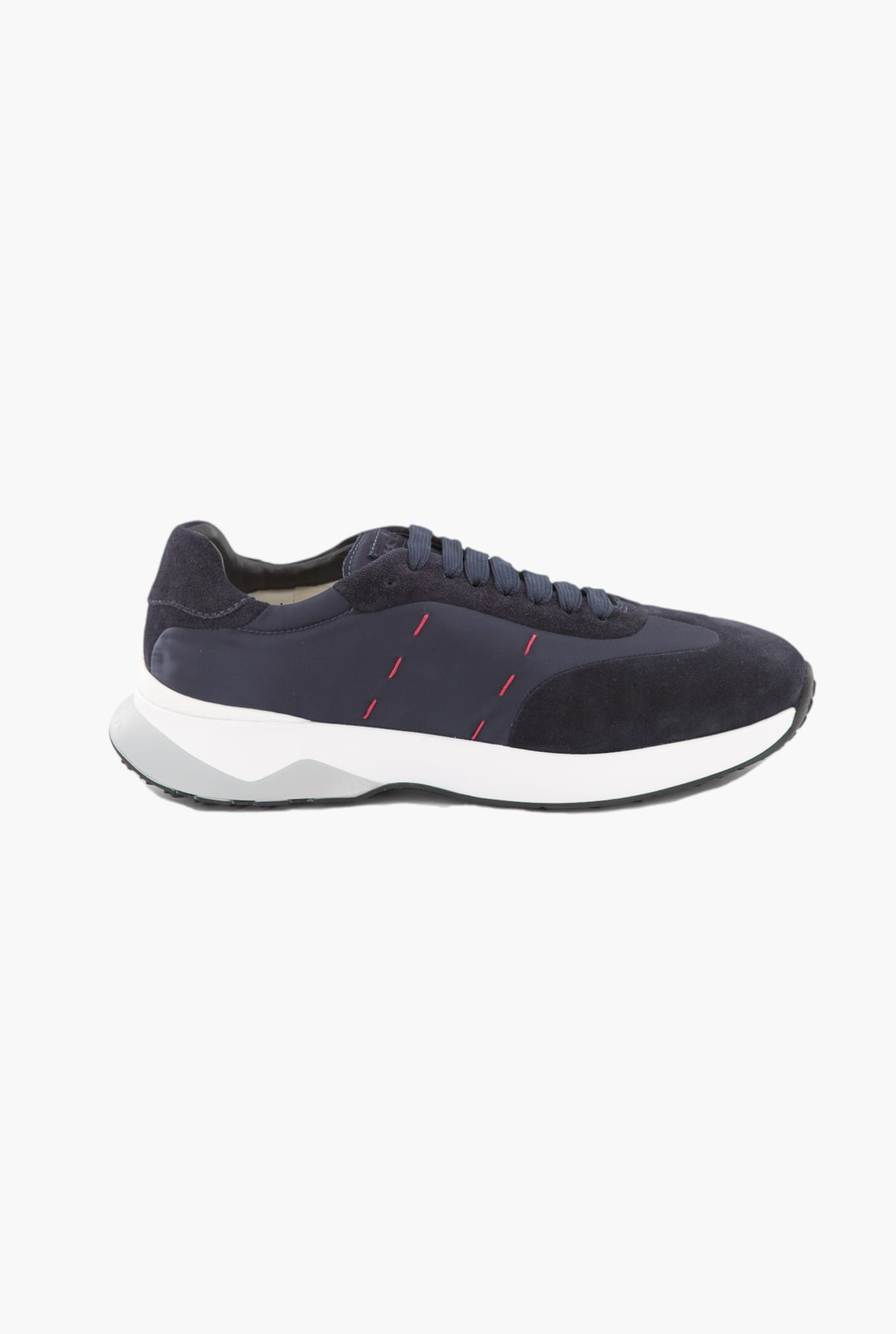 KITON Sneakers Bimaterica Nylon Suede Blu