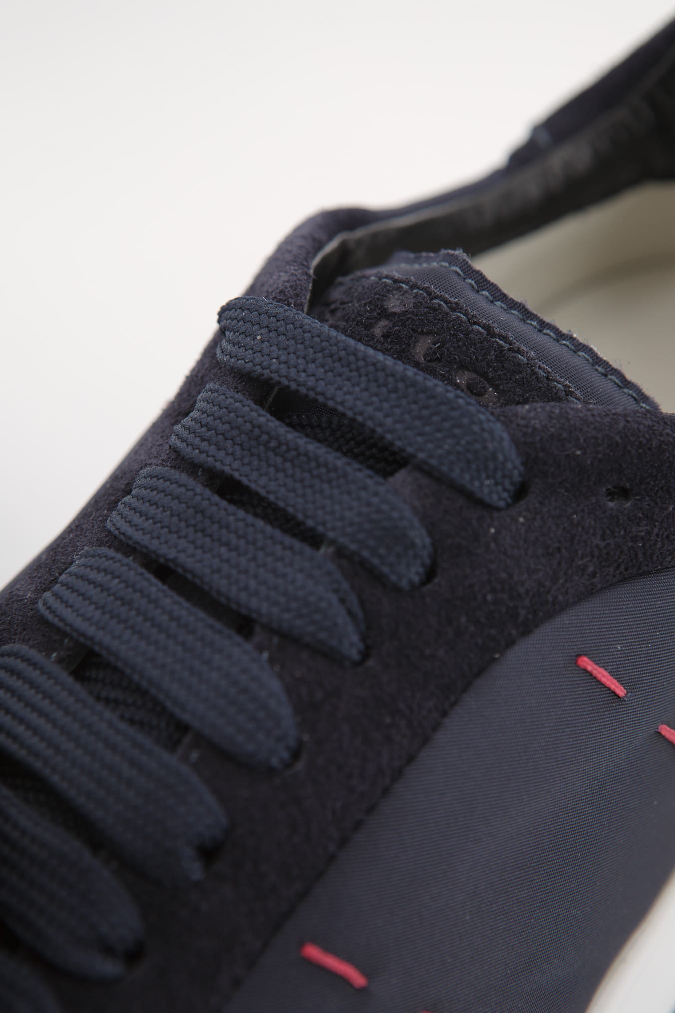 KITON Sneakers Bimaterica Nylon Suede Blu