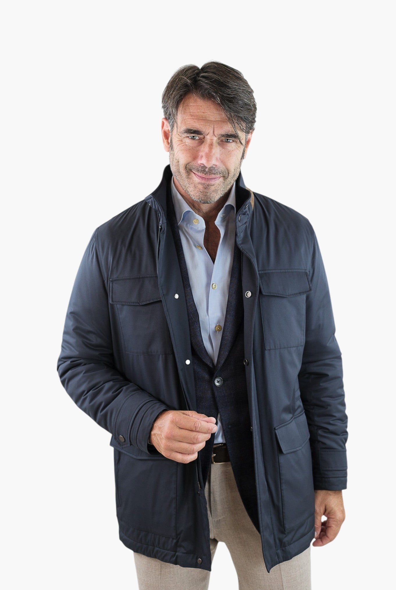 KITON Field Jacket Blu Superlight