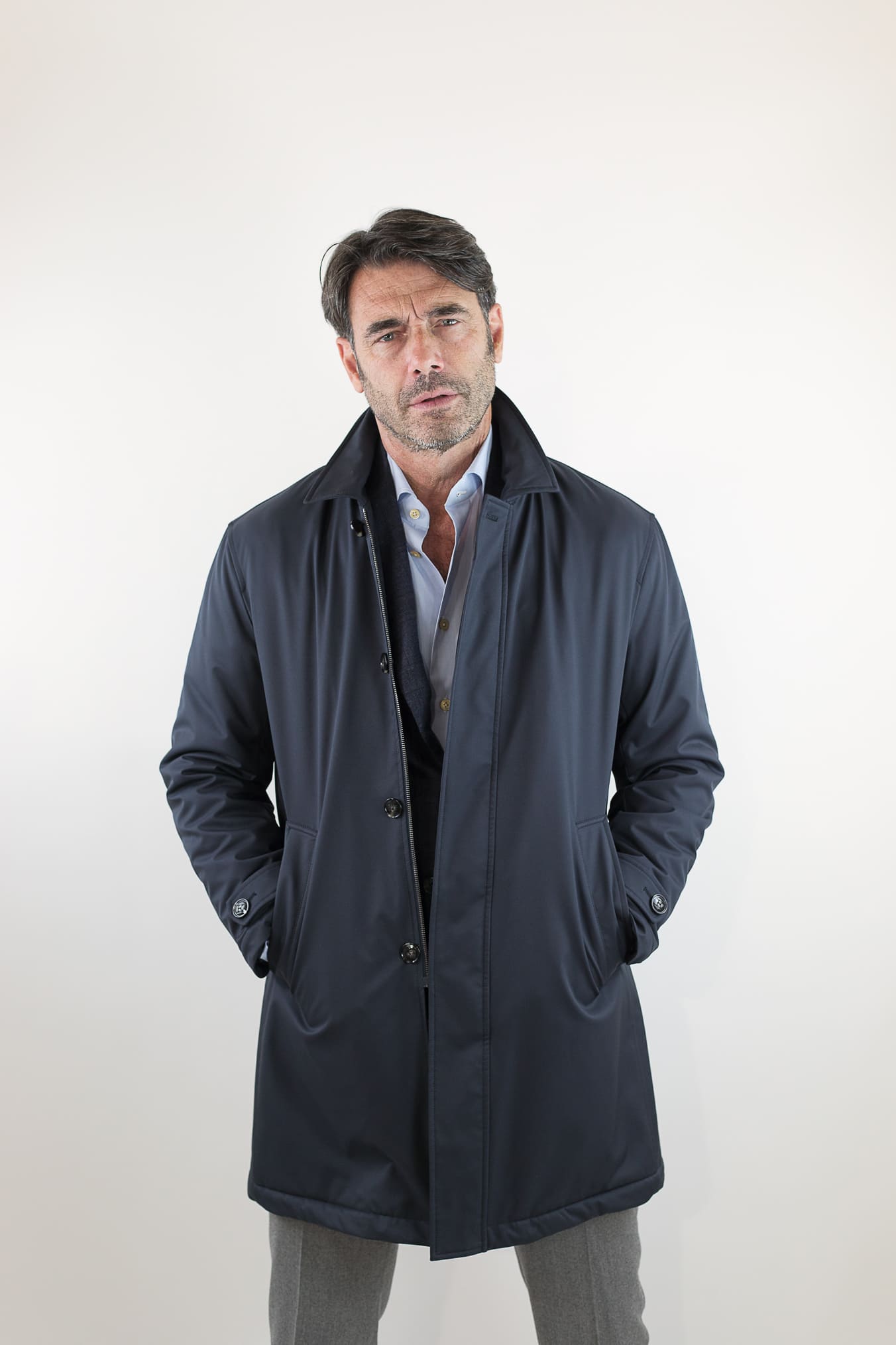 KITON Soprabito Impermeabile Blu