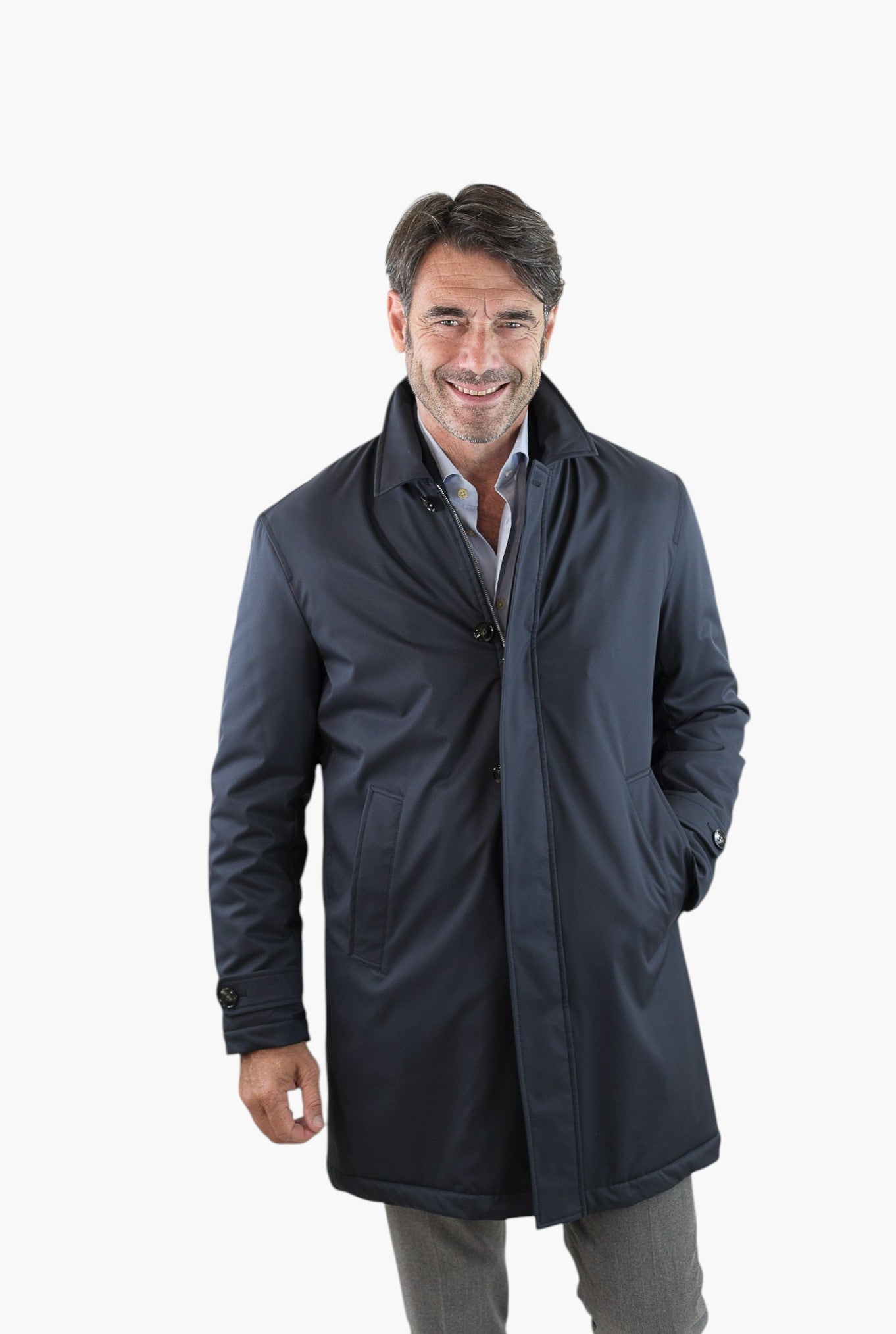 KITON Soprabito Impermeabile Blu