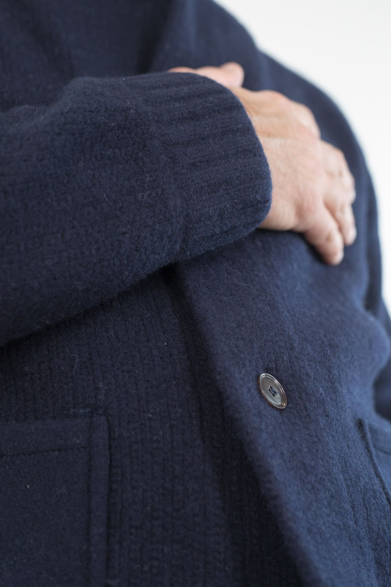 LUCIANO BARBERA Cardigan Lana Cashmere Blu Navy