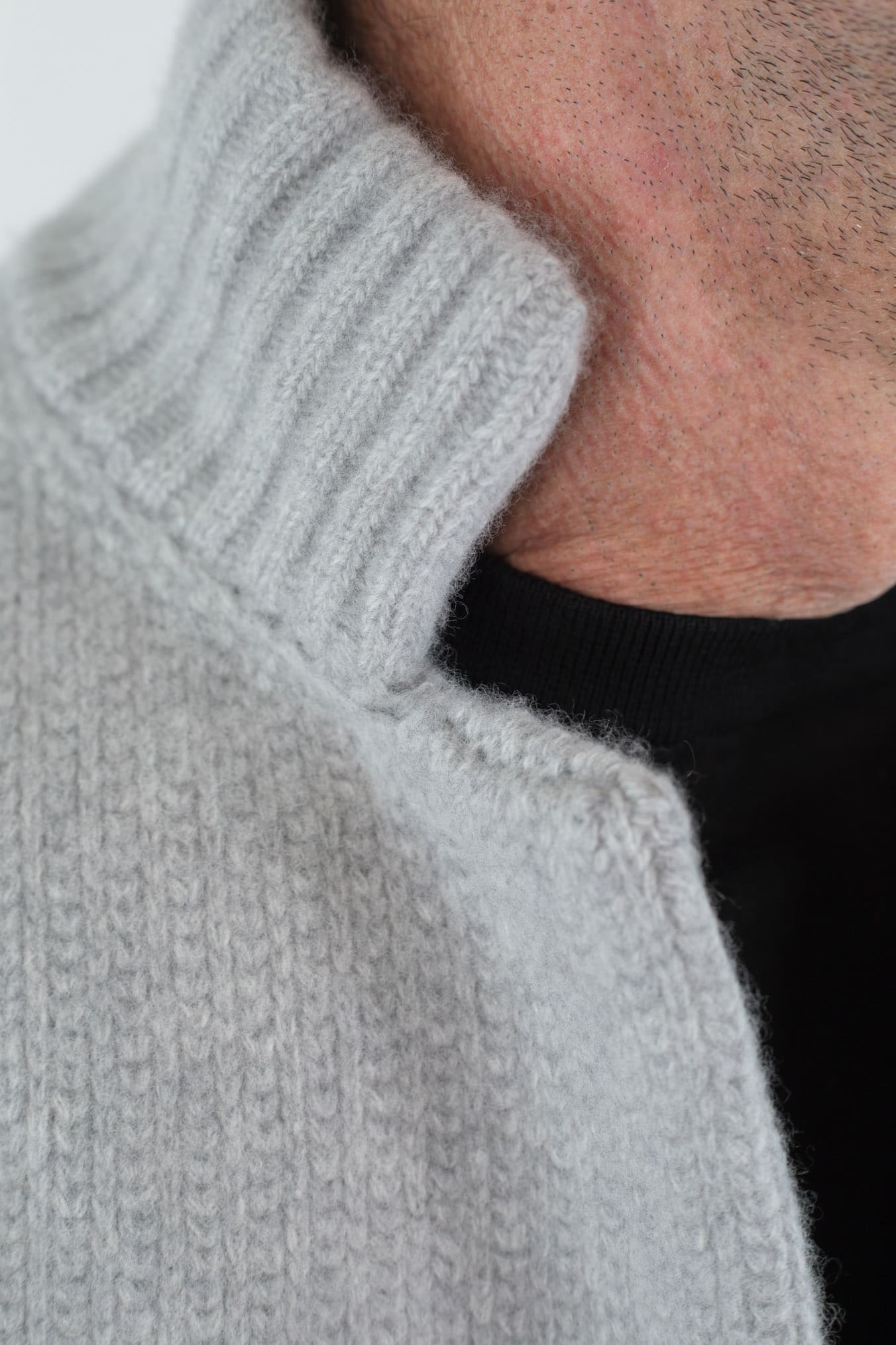 LUCIANO BARBERA Cardigan Lana Cashmere Grigio Chiaro