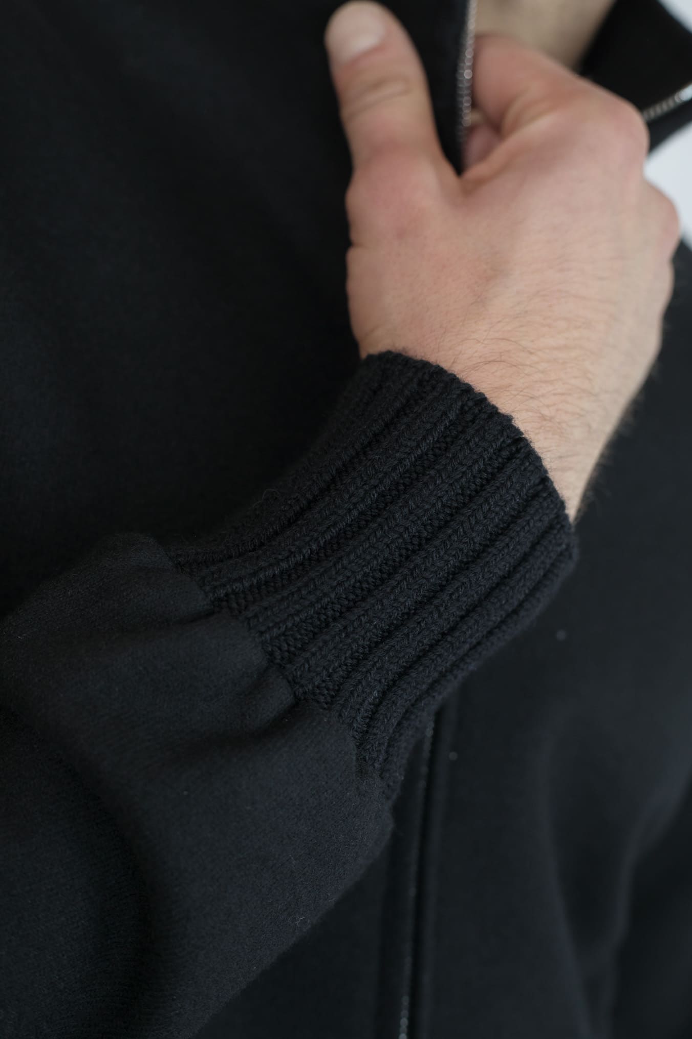 MANDELLI Giubbino Jersey Cashmere Loro Piana Nero