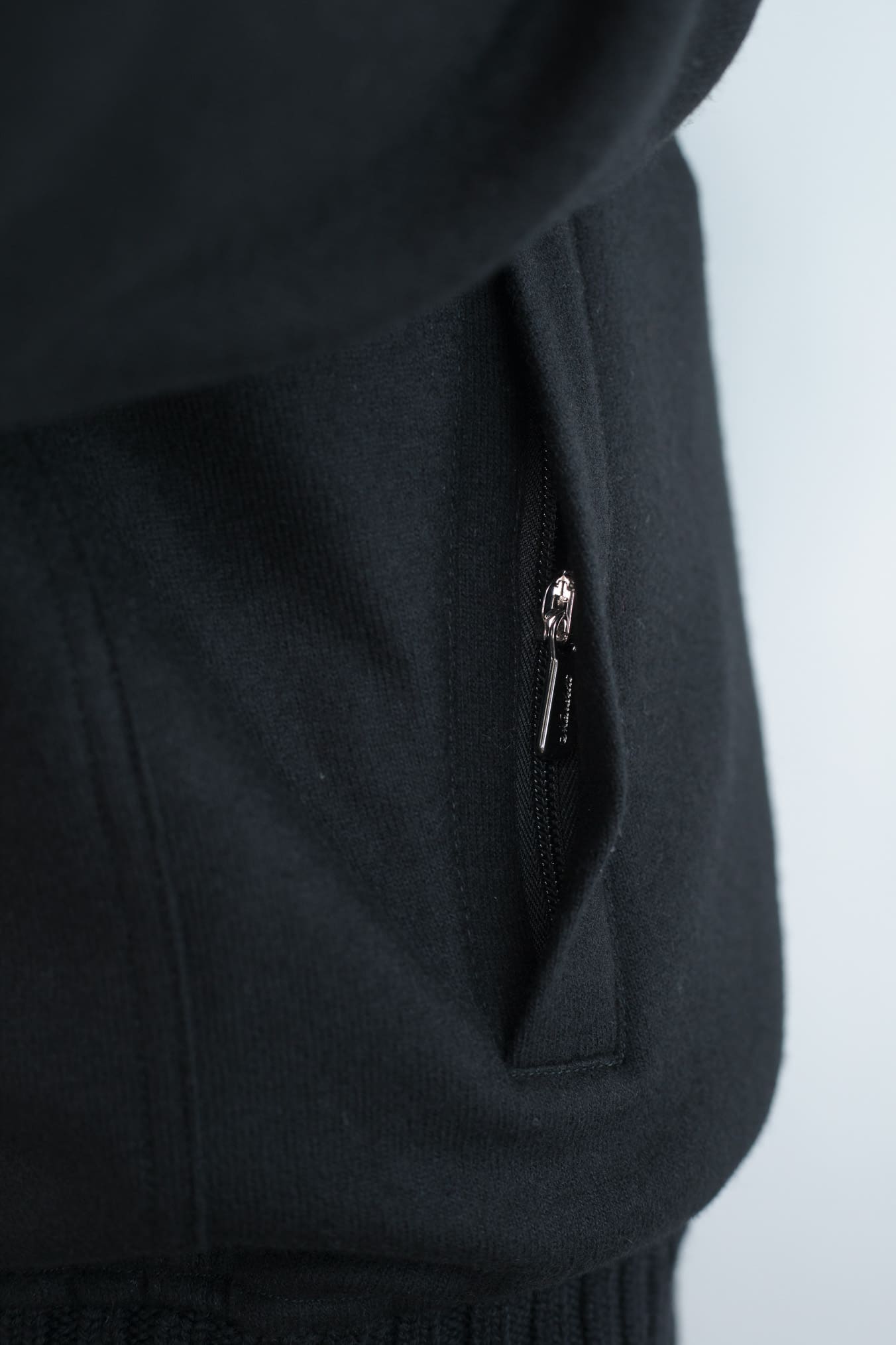 MANDELLI Giubbino Jersey Cashmere Loro Piana Nero