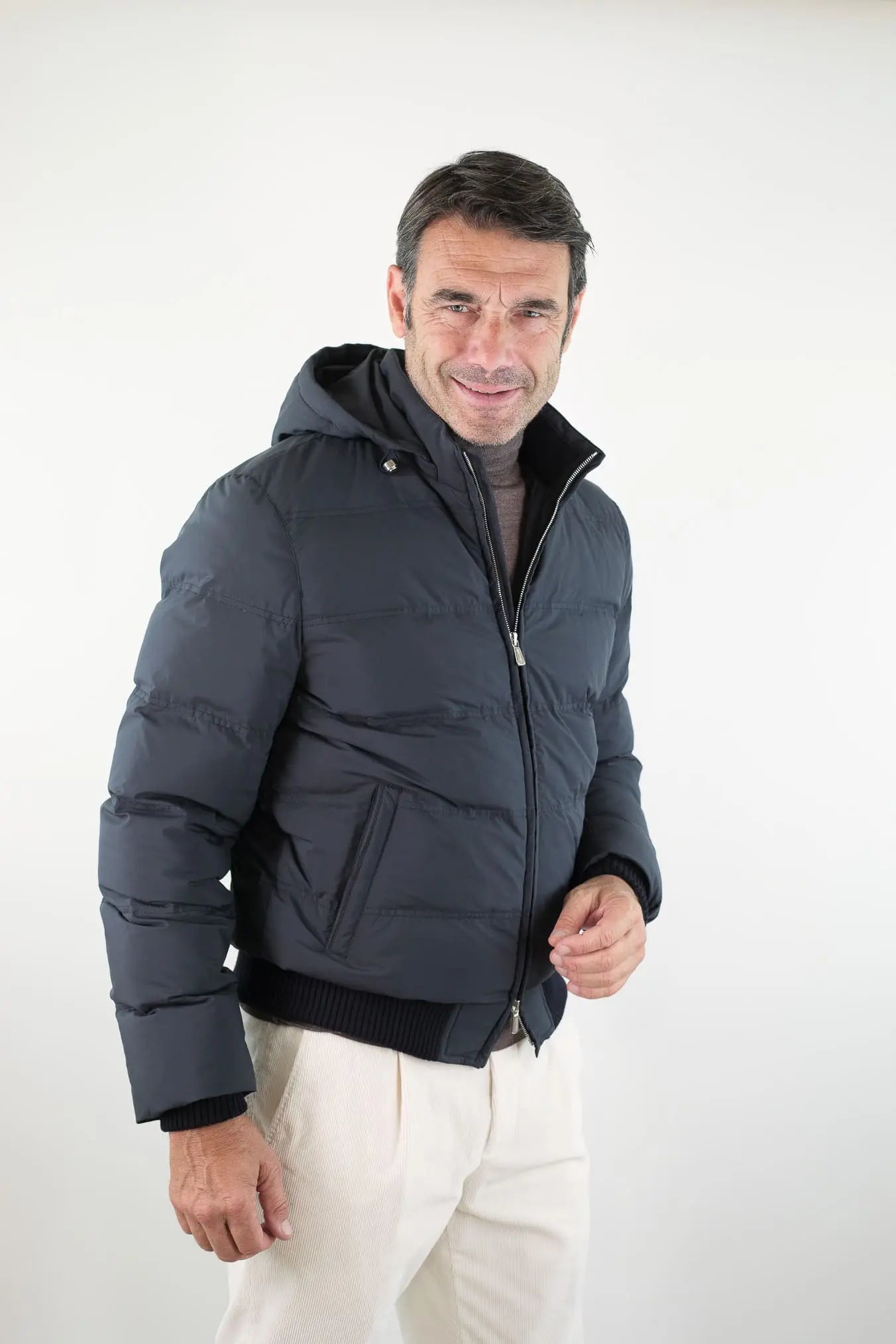 Piumino Corto Superlight Cappuccio Blu MANDELLI