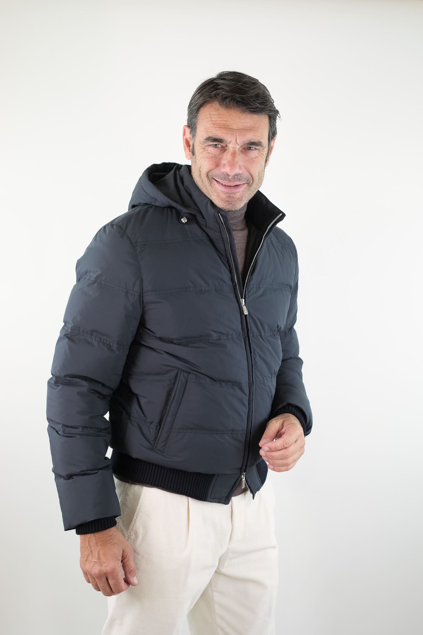 Piumino Corto Superlight Cappuccio Blu