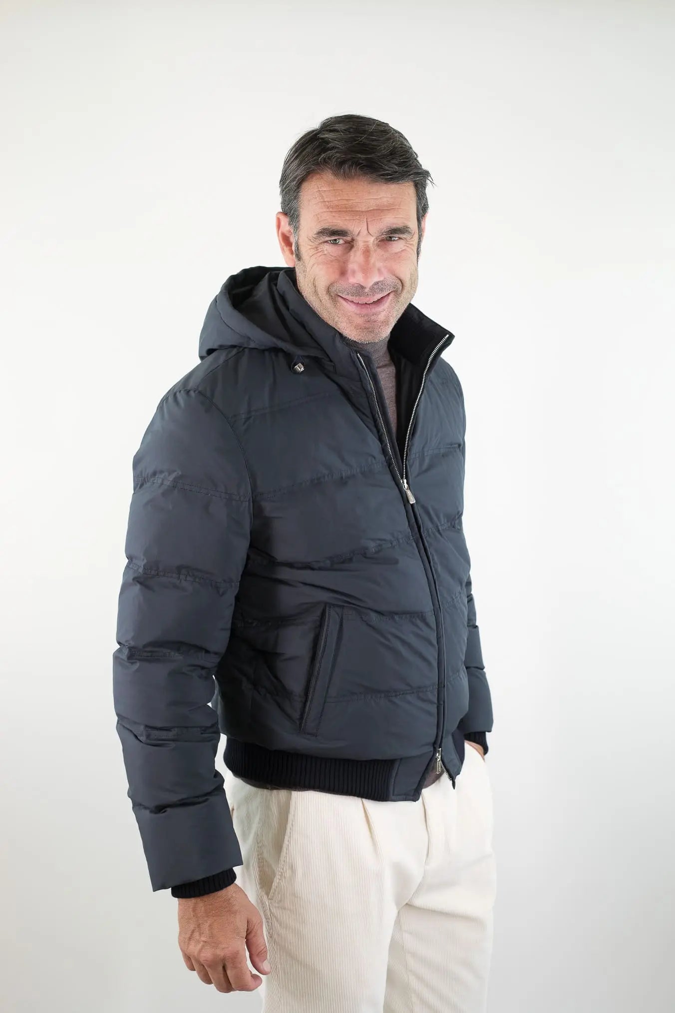 Piumino Corto Superlight Cappuccio Blu MANDELLI