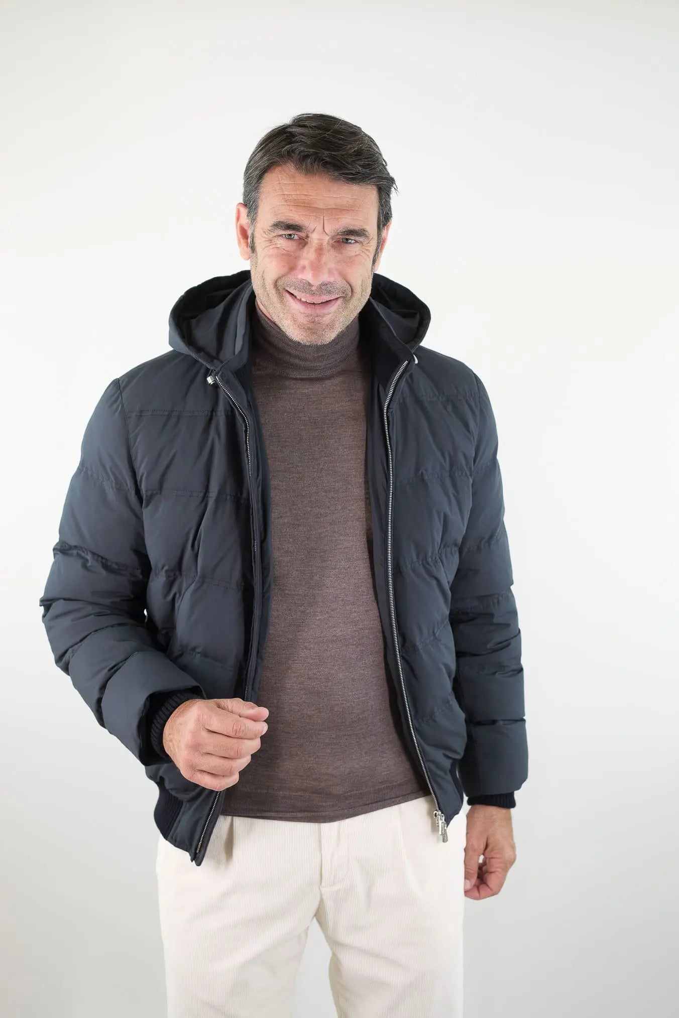 Piumino Corto Superlight Cappuccio Blu MANDELLI