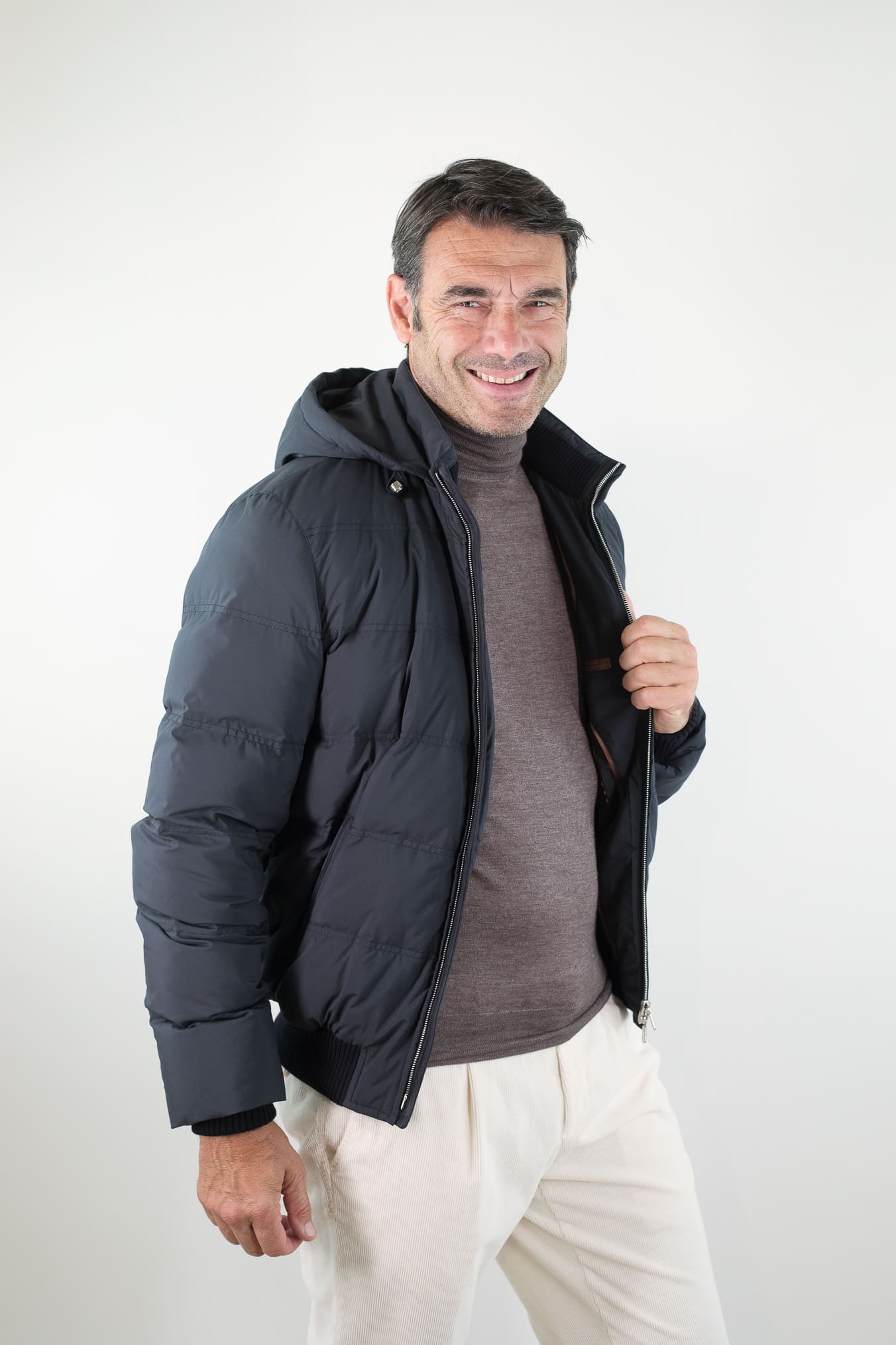 Piumino Corto Superlight Cappuccio Blu