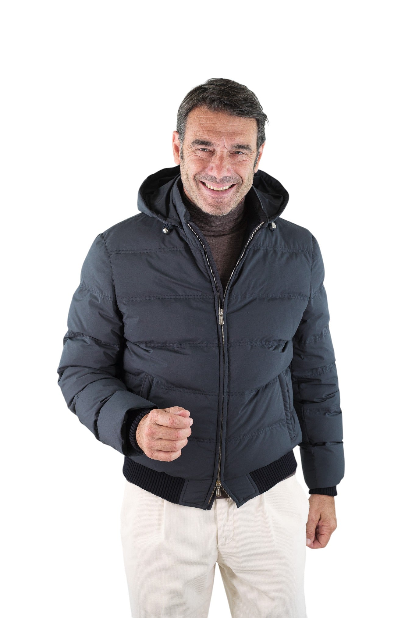 Piumino Corto Superlight Cappuccio Blu