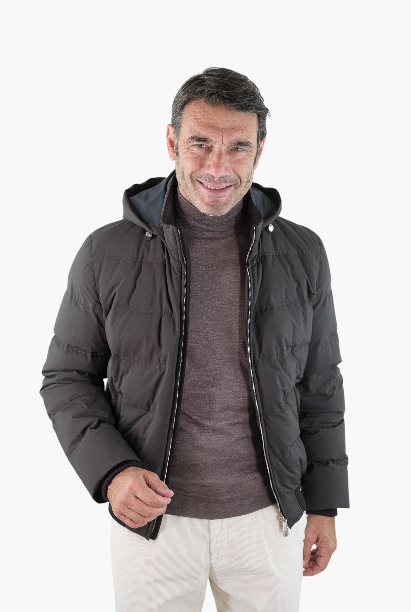 Piumino Corto Superlight Cappuccio Testa Moro