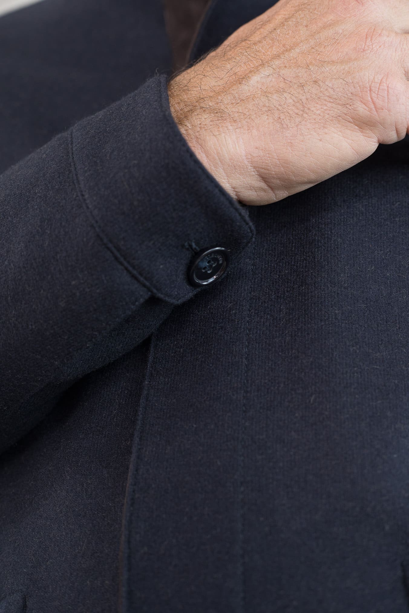 MANDELLI Giaccone Cashmere Blu Collo Visone Removibile