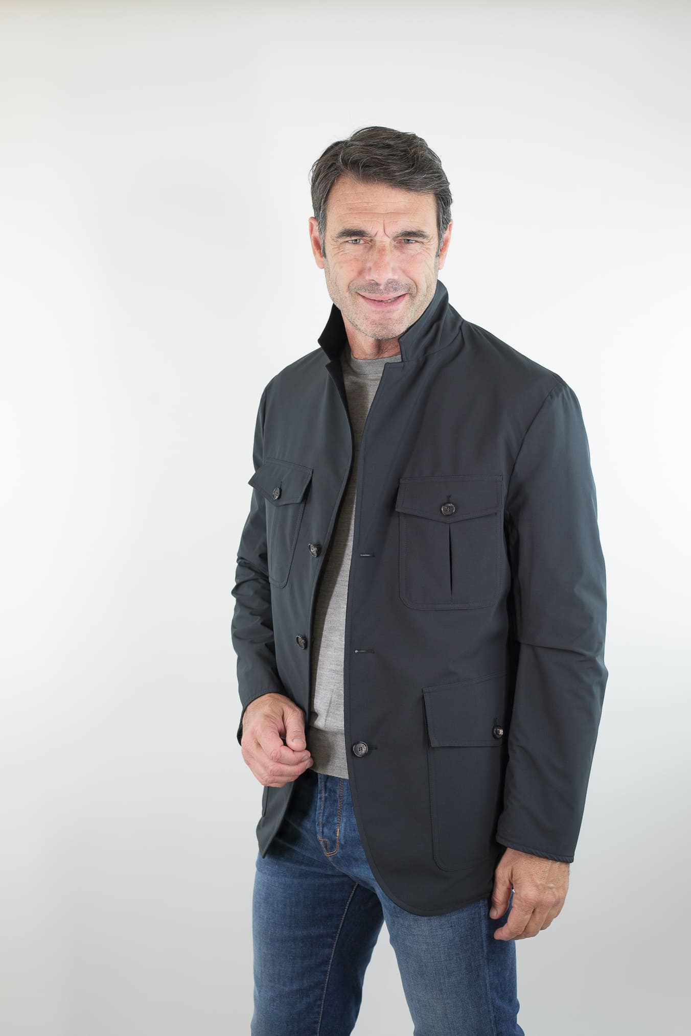 MANTO Blazer Cashmere Reversibile Field Jacket Nero