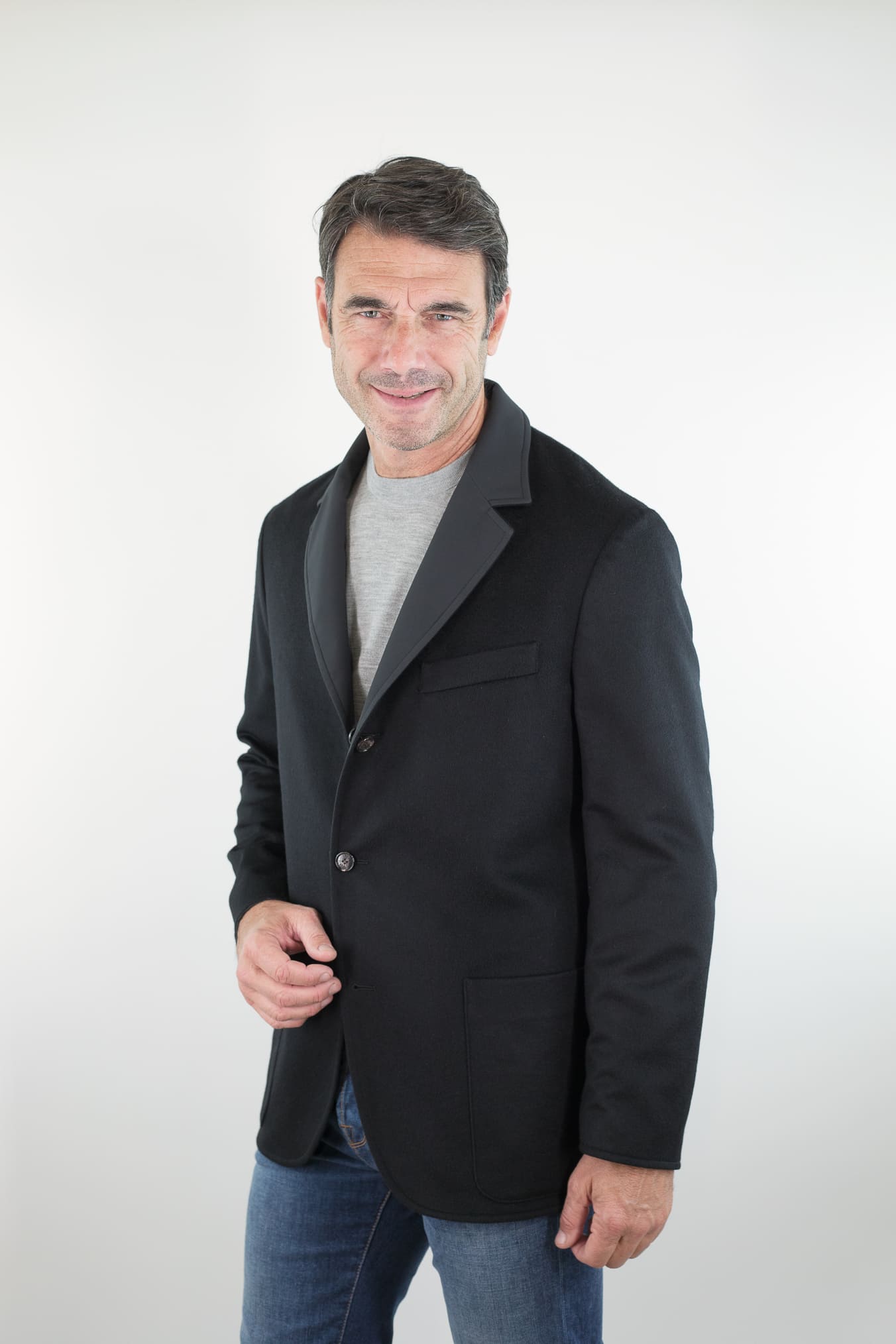 MANTO Blazer Cashmere Reversibile Field Jacket Nero