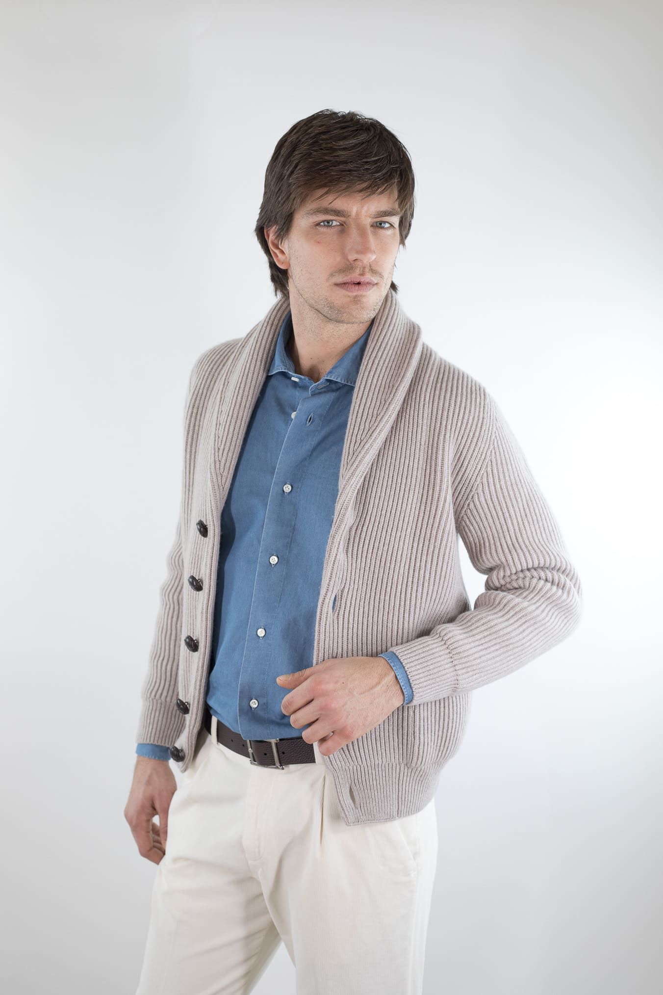 MC GEORGE OF SCOTLAND Cardigan Lana e Cashmere Beige