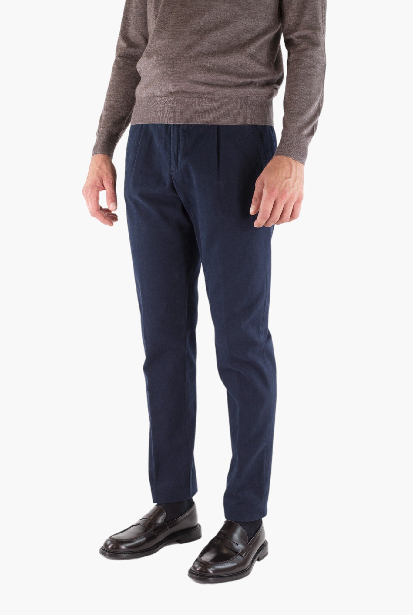 MYTHS Pantaloni Supersoft Cotone Cashmere Blu