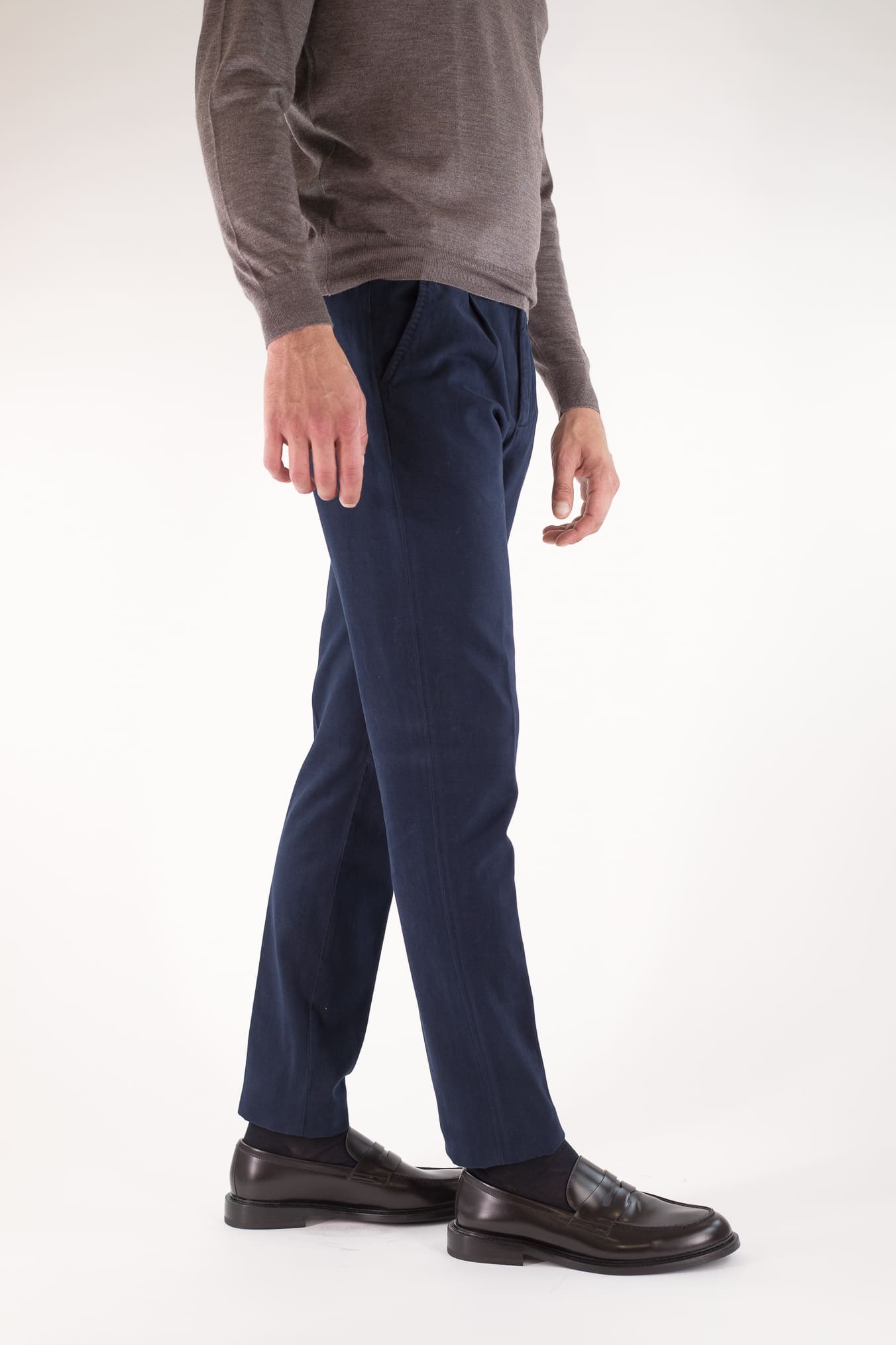 MYTHS Pantaloni Supersoft Cotone Cashmere Blu