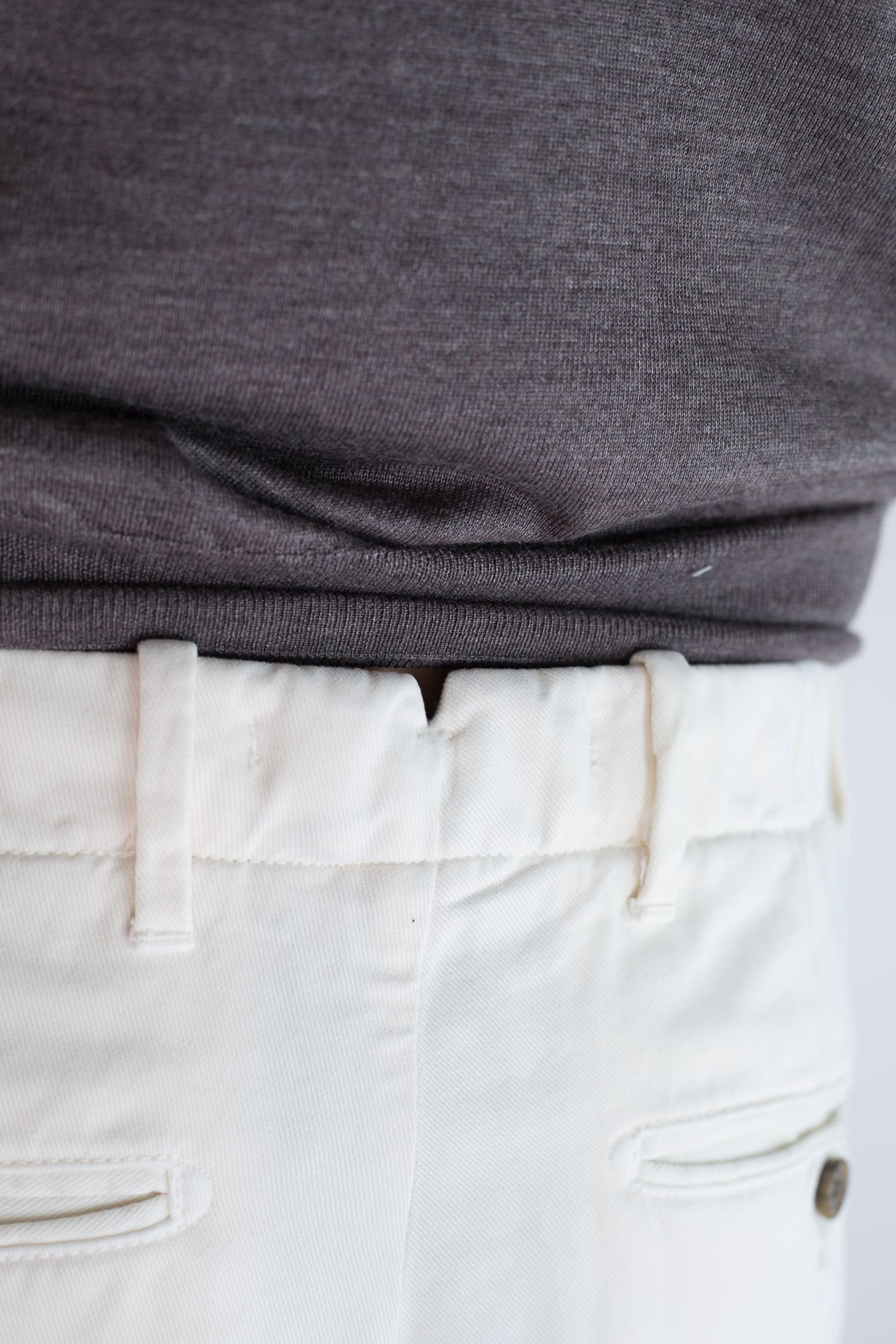 MYTHS Pantaloni Supersoft Cotone Cashmere Bianco Panna