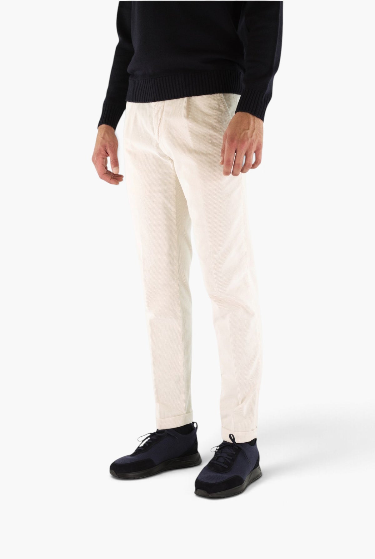 Pantaloni Velluto Bianco Panna MYTHS