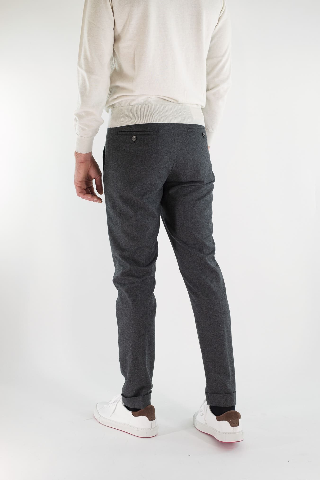 PESCAROLO Pantaloni Cashmere Coulisse Removibile Antracite
