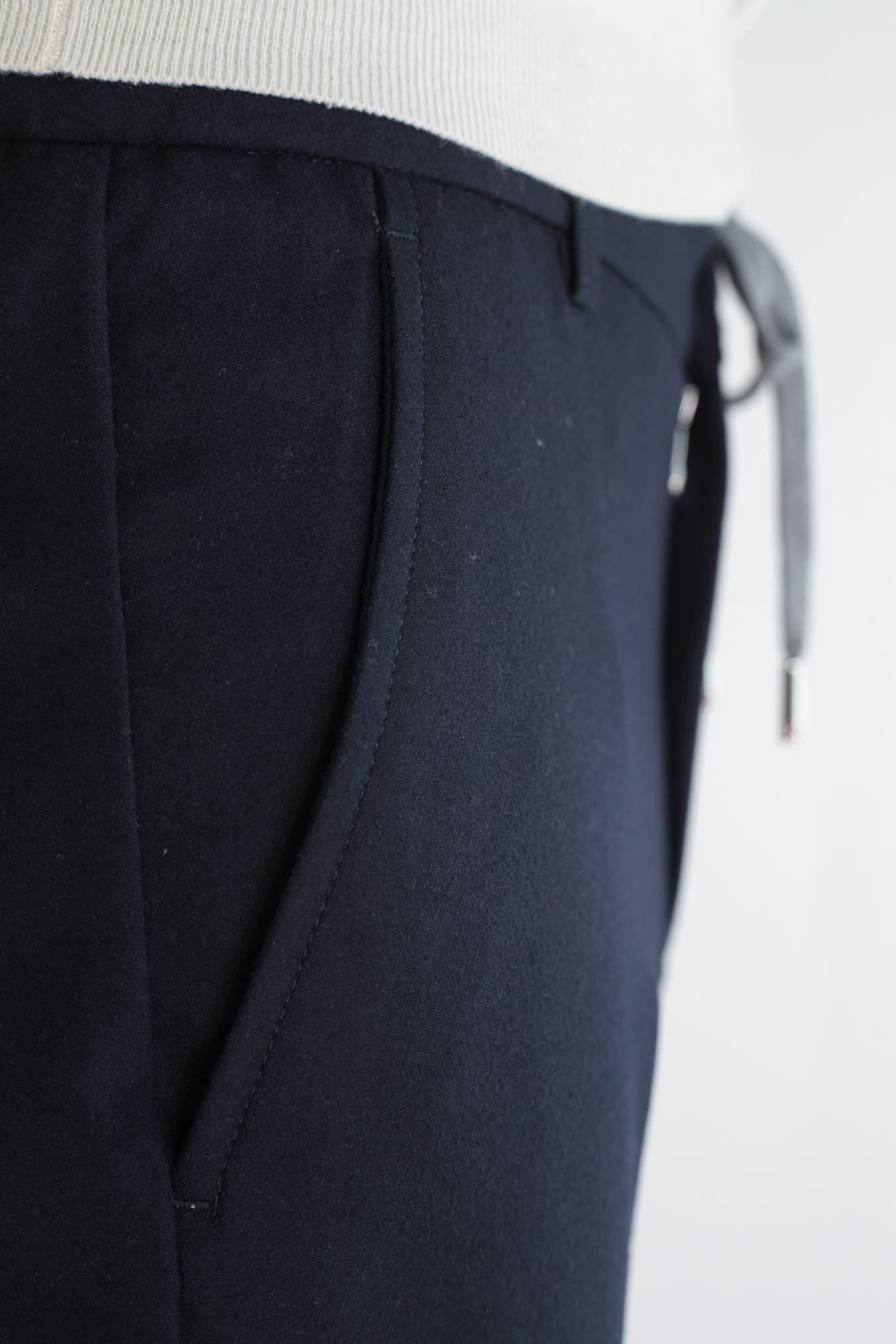 PESCAROLO Pantaloni Cashmere Coulisse Removibile Blu