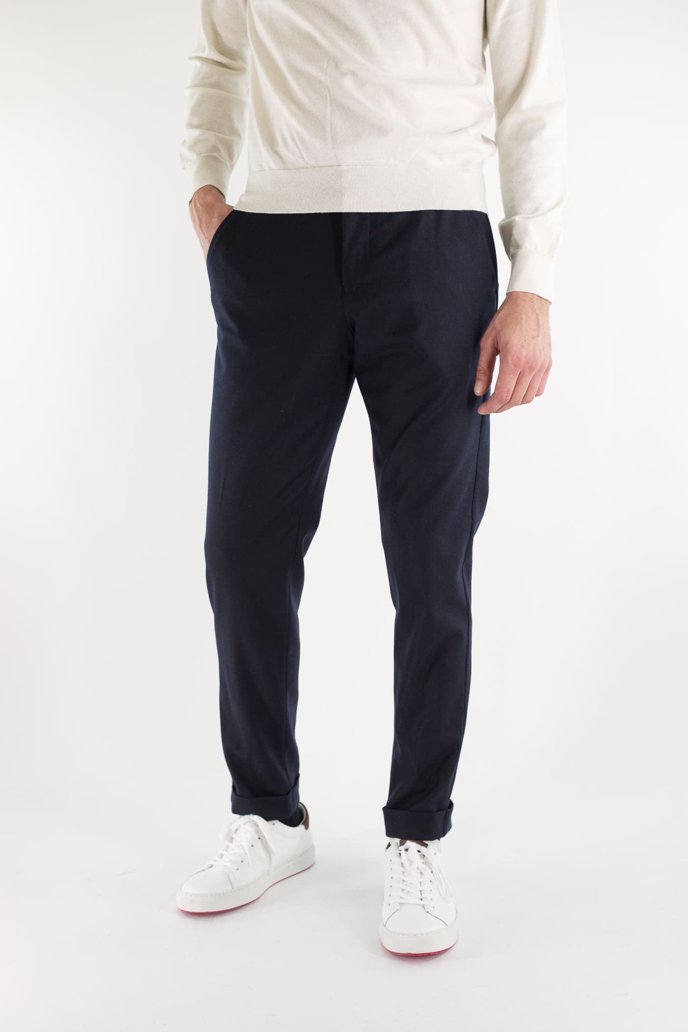 PESCAROLO Pantaloni Cashmere Coulisse Removibile Blu