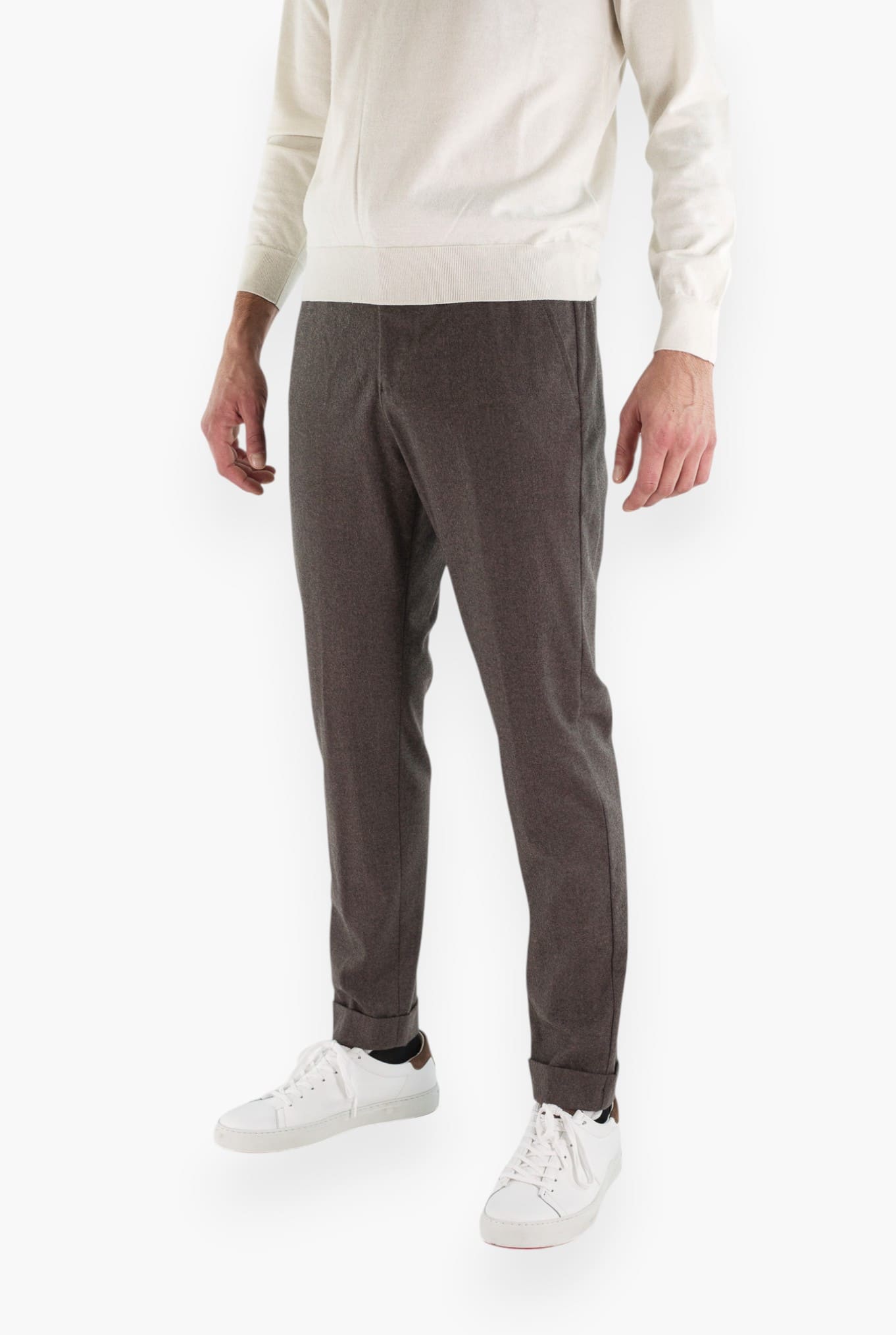 PESCAROLO Pantaloni Cashmere Coulisse Removibile Marrone