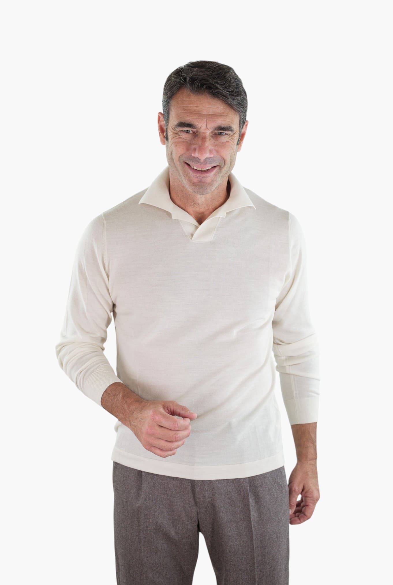 PIACENZA CASHMERE Polo Skipper Lana Superlight Avorio