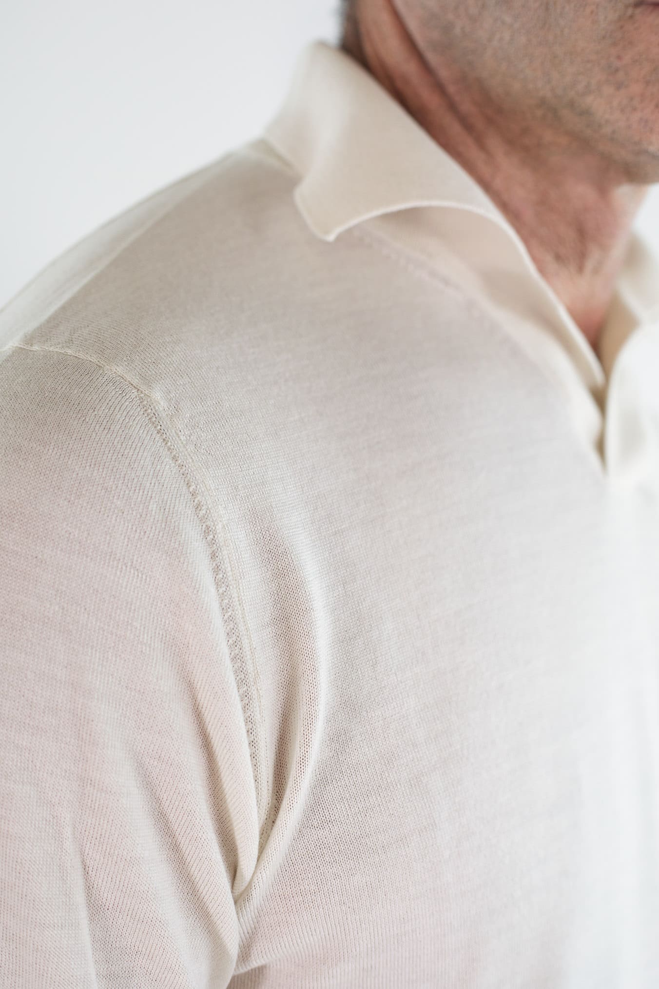 PIACENZA CASHMERE Polo Skipper Lana Superlight Avorio