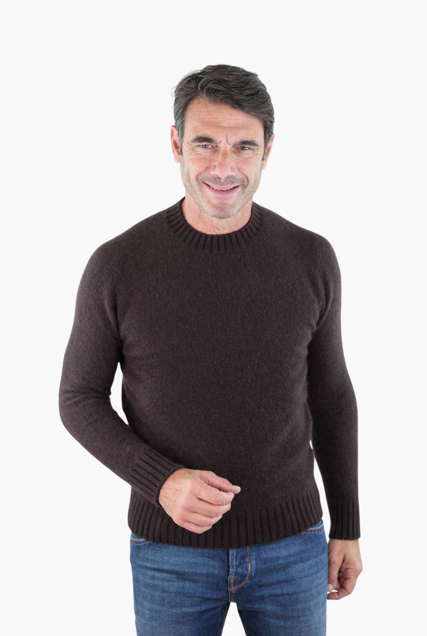 PIACENZA CASHMERE Girocollo Cashmere e Seta Testa Moro