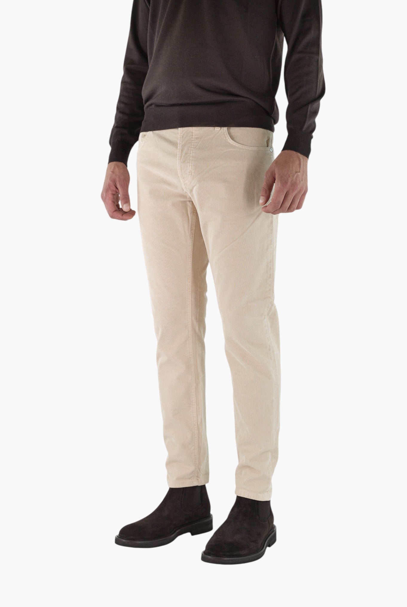 PT Pantaloni Velluto "Reggae" 5 Tasche Burro