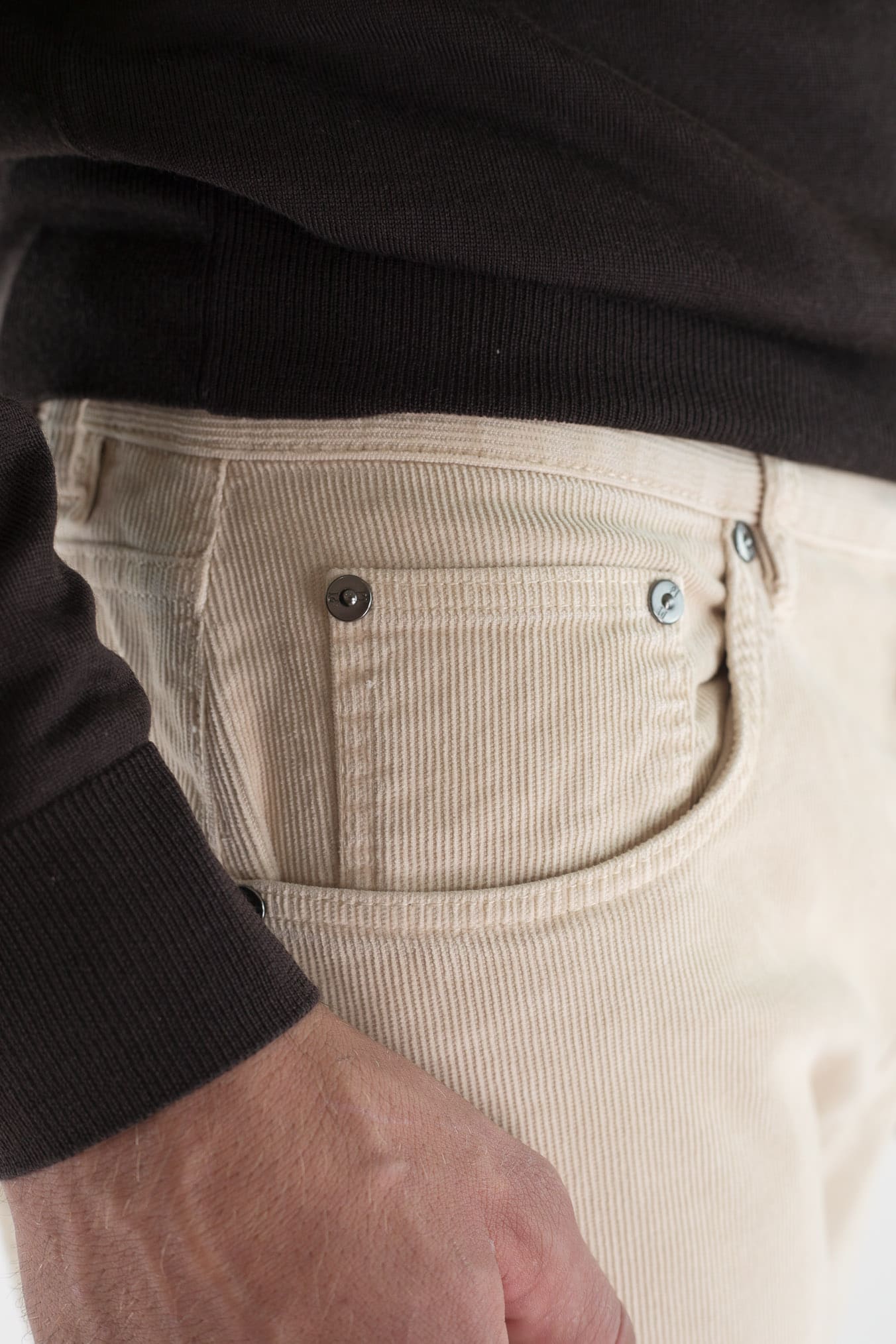 PT Pantaloni Velluto "Reggae" 5 Tasche Burro