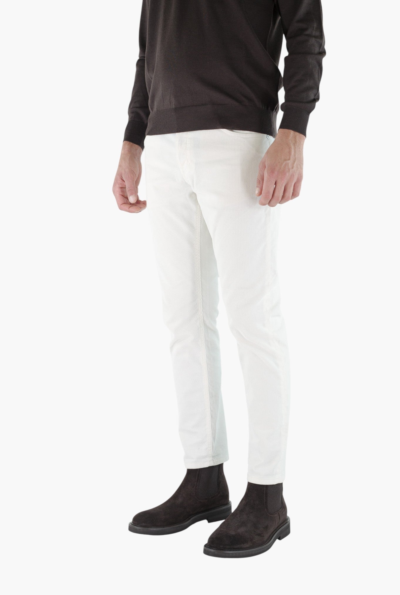 PT Pantaloni Velluto "Reggae" 5 Tasche Bianco