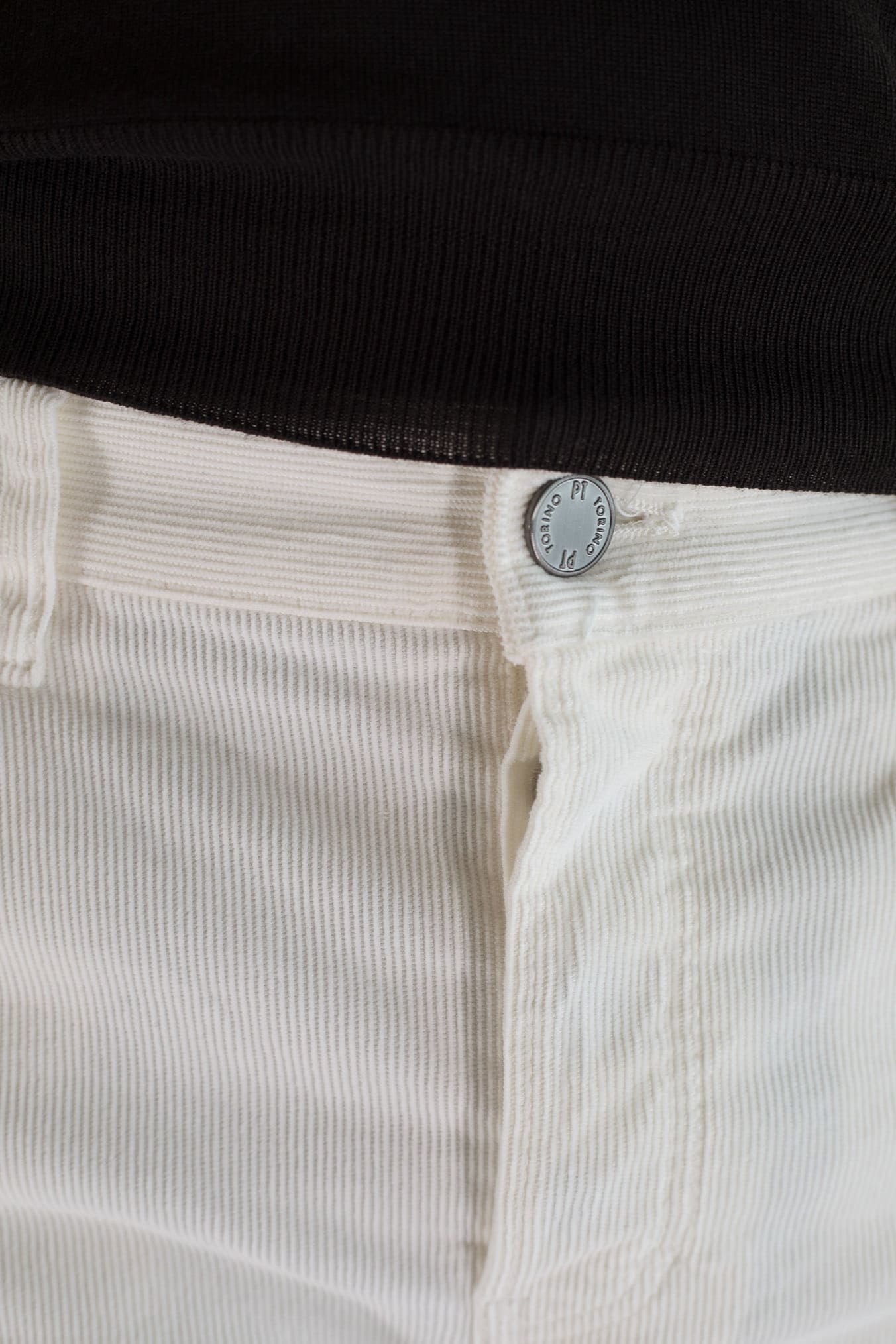 PT Pantaloni Velluto "Reggae" 5 Tasche Bianco