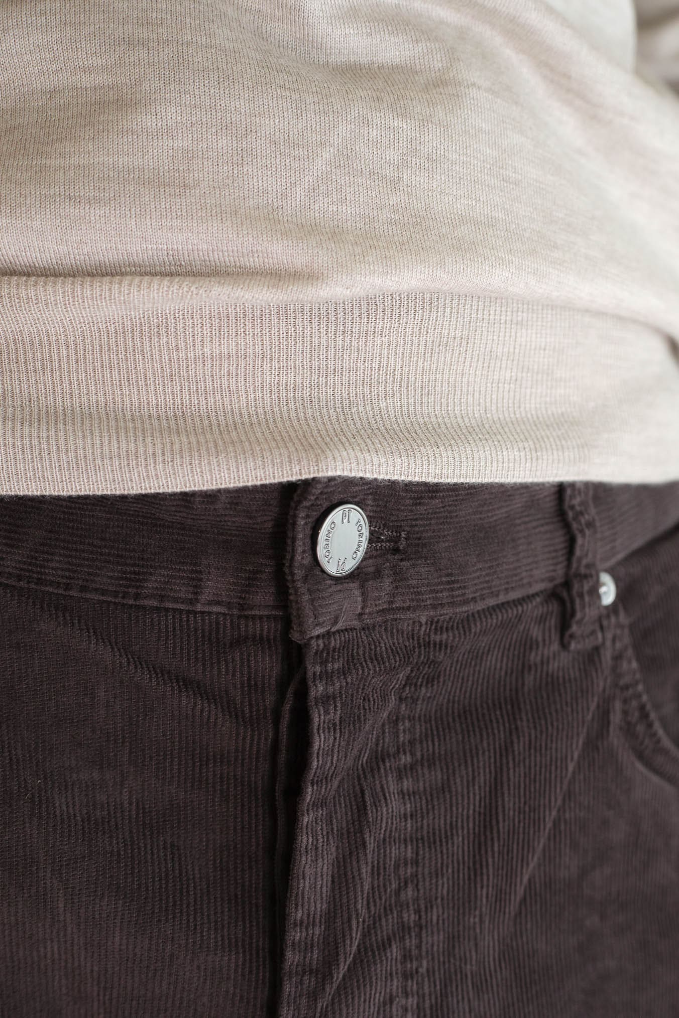 PT Pantaloni Velluto "Reggae" 5 Tasche Testa Moro