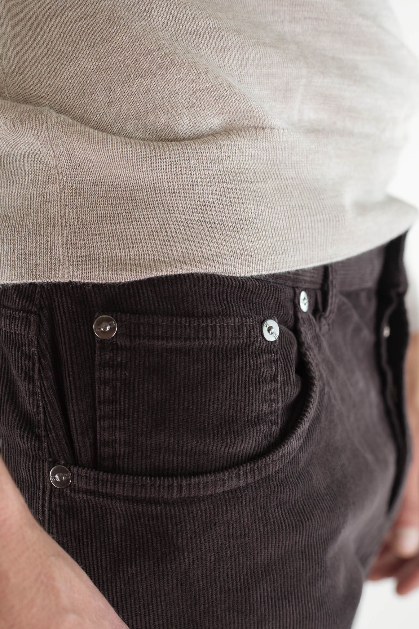 PT Pantaloni Velluto "Reggae" 5 Tasche Testa Moro