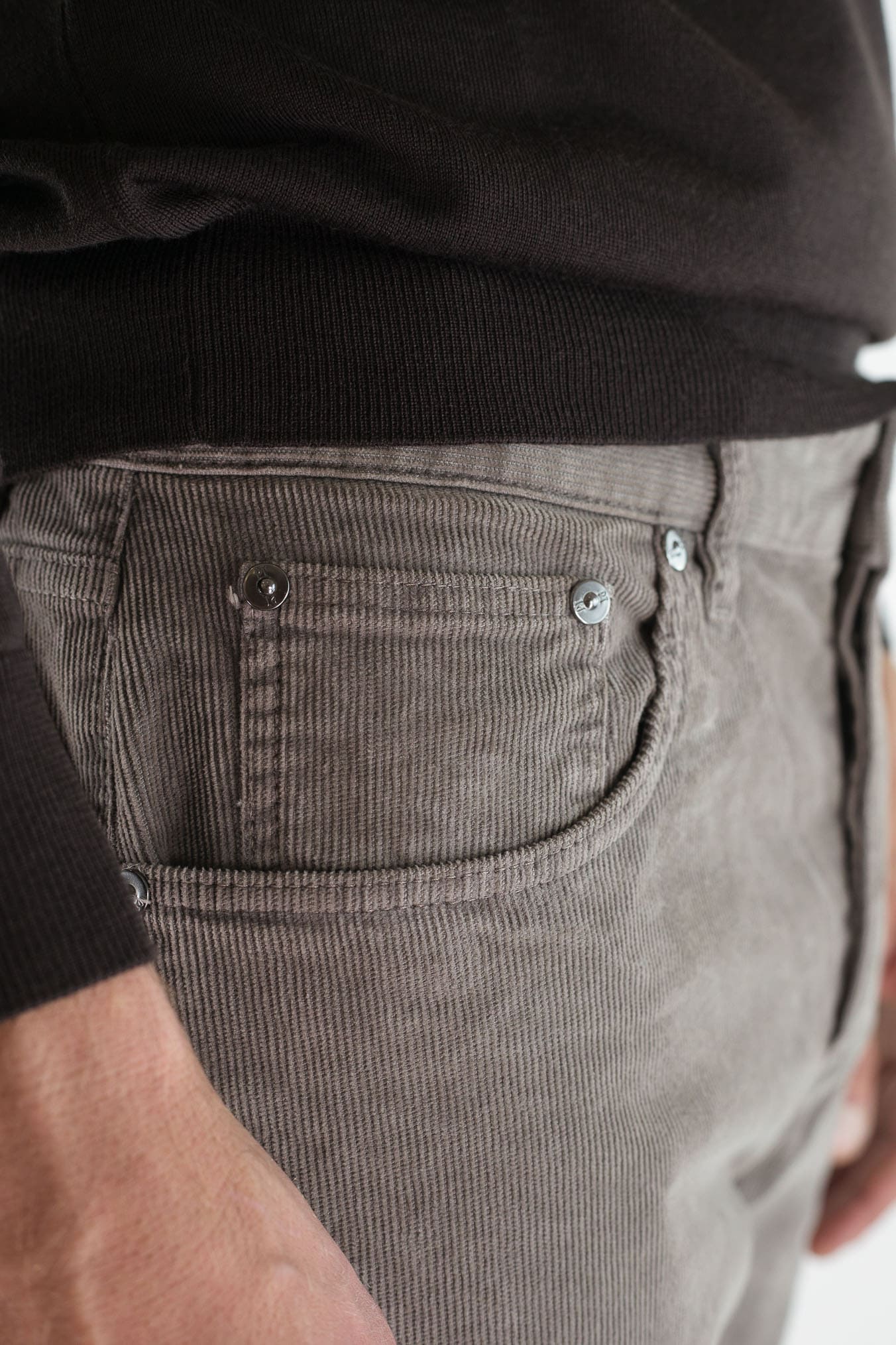 PT Pantaloni Velluto "Reggae" 5 Tasche Tortora