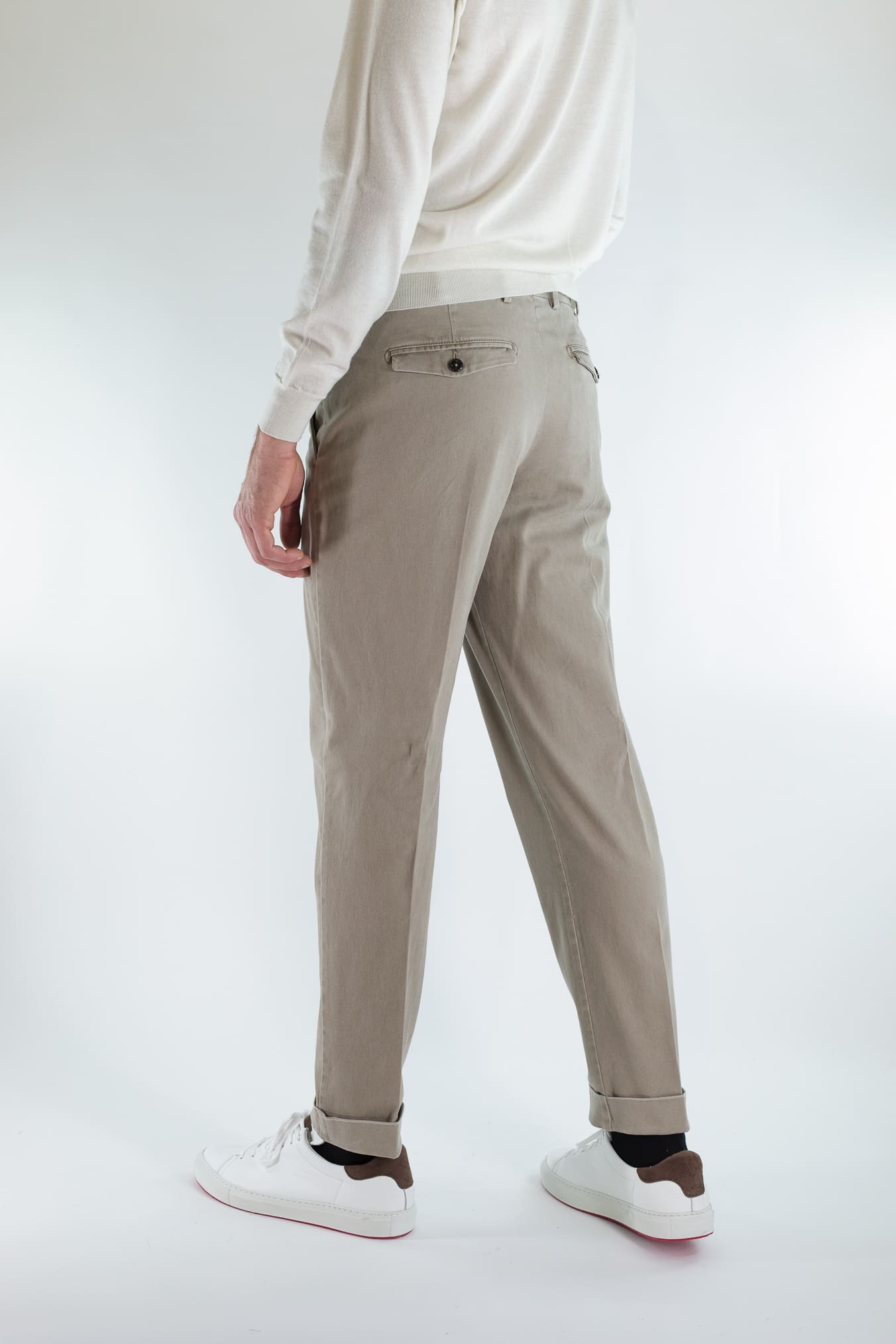 PT Pantaloni "Edge Rebel" Gabardina Cotone Beige