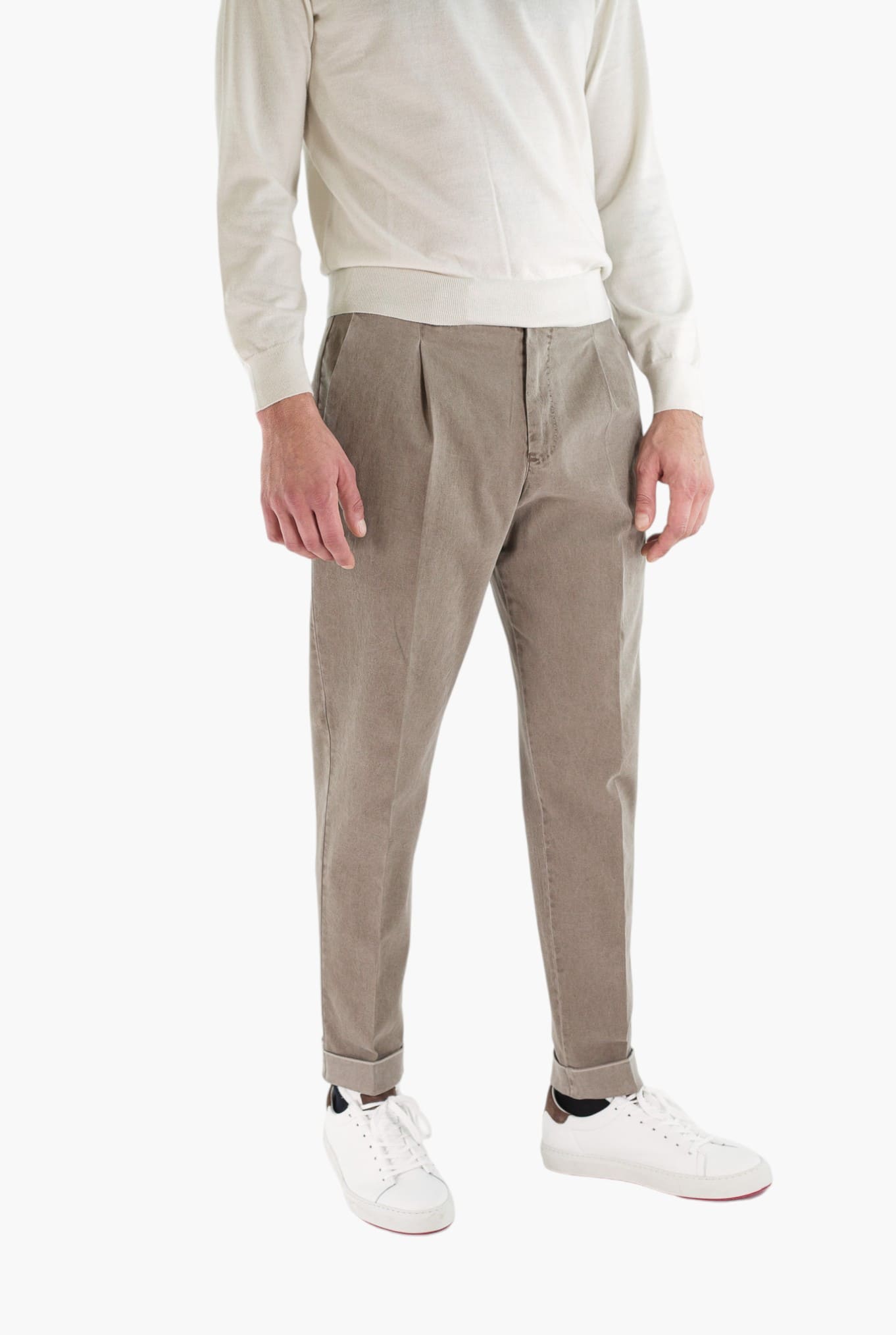 PT Pantaloni "Edge Rebel" Gabardina Cotone Fango