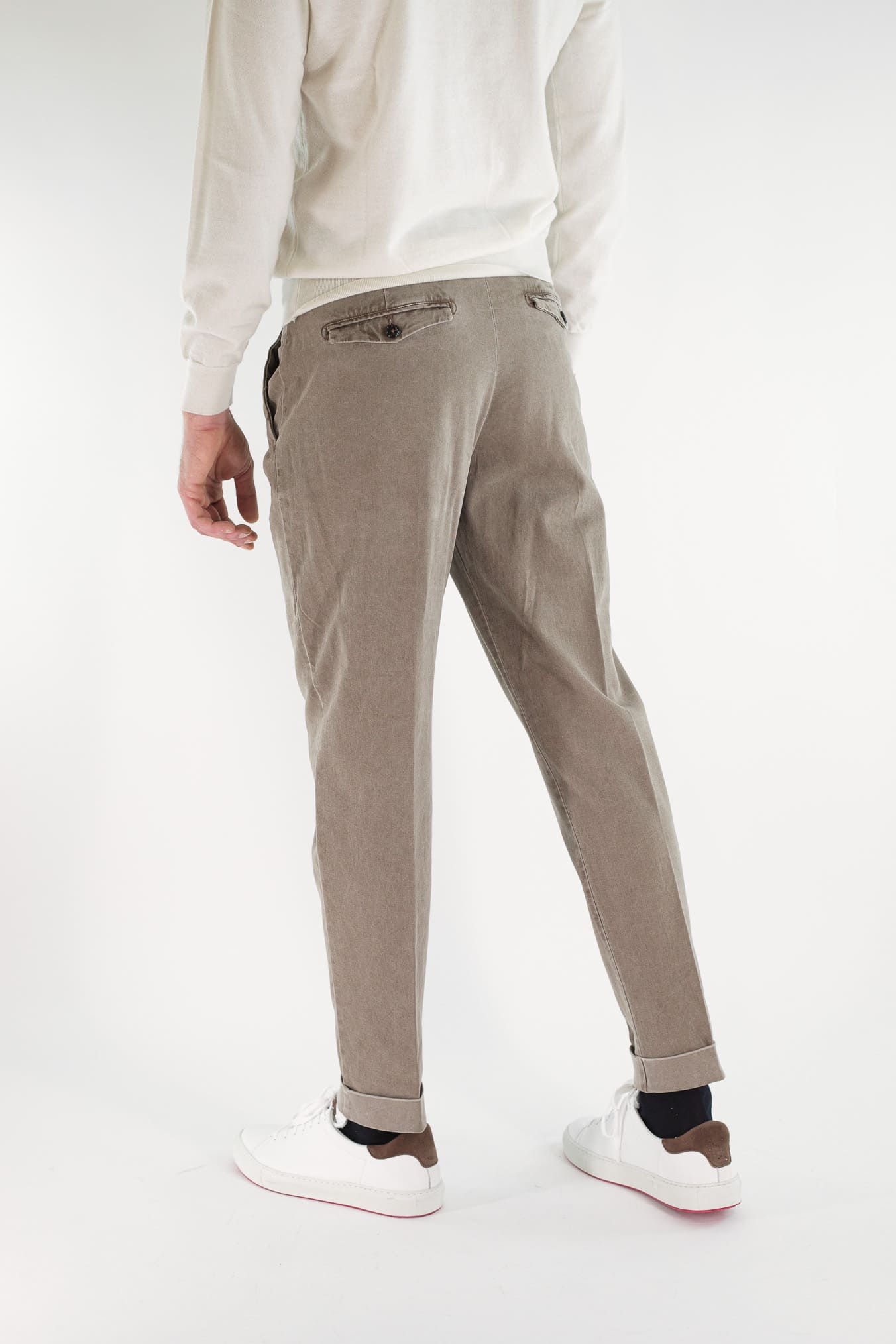 PT Pantaloni "Edge Rebel" Gabardina Cotone Fango