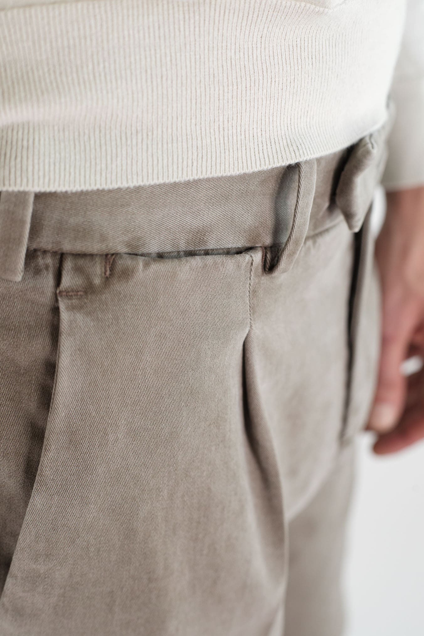 PT Pantaloni "Edge Rebel" Gabardina Cotone Fango