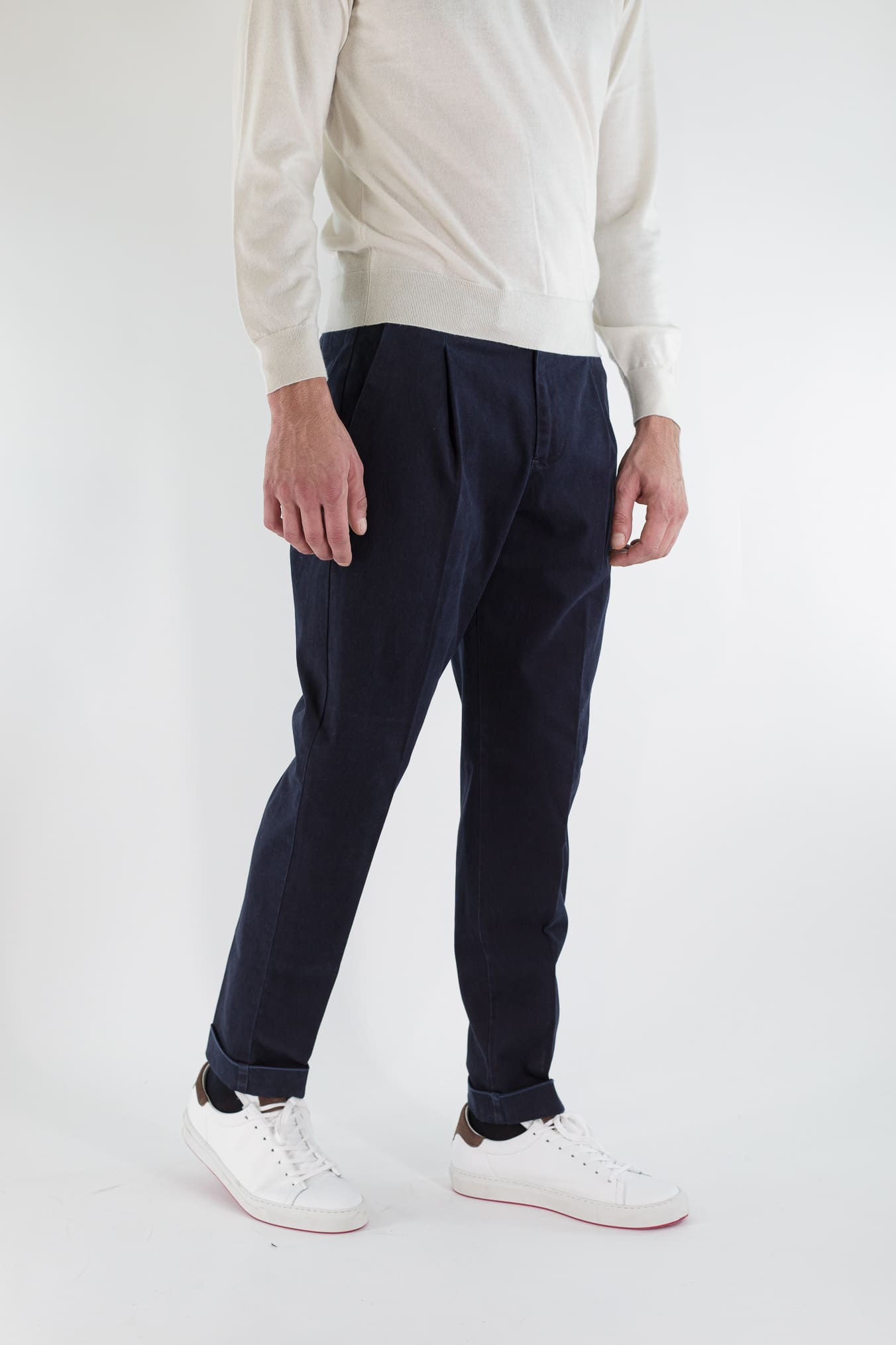 PT Pantaloni "Edge Rebel" Gabardina Cotone Blu