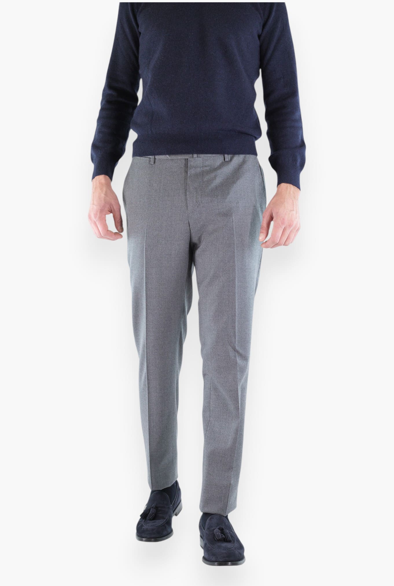 PT Pantaloni Flanella Lana Grigio Medio