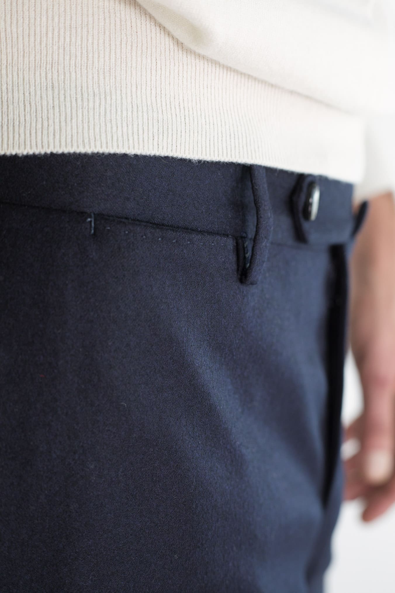 PT Pantaloni Flanella Lana Blu Scuro