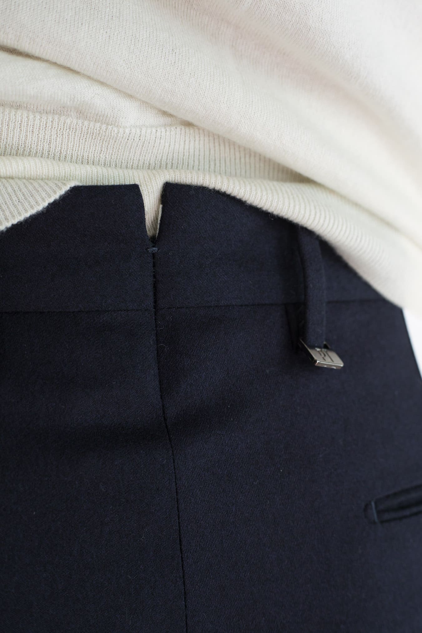 PT Pantaloni Flanella Lana Blu Scuro