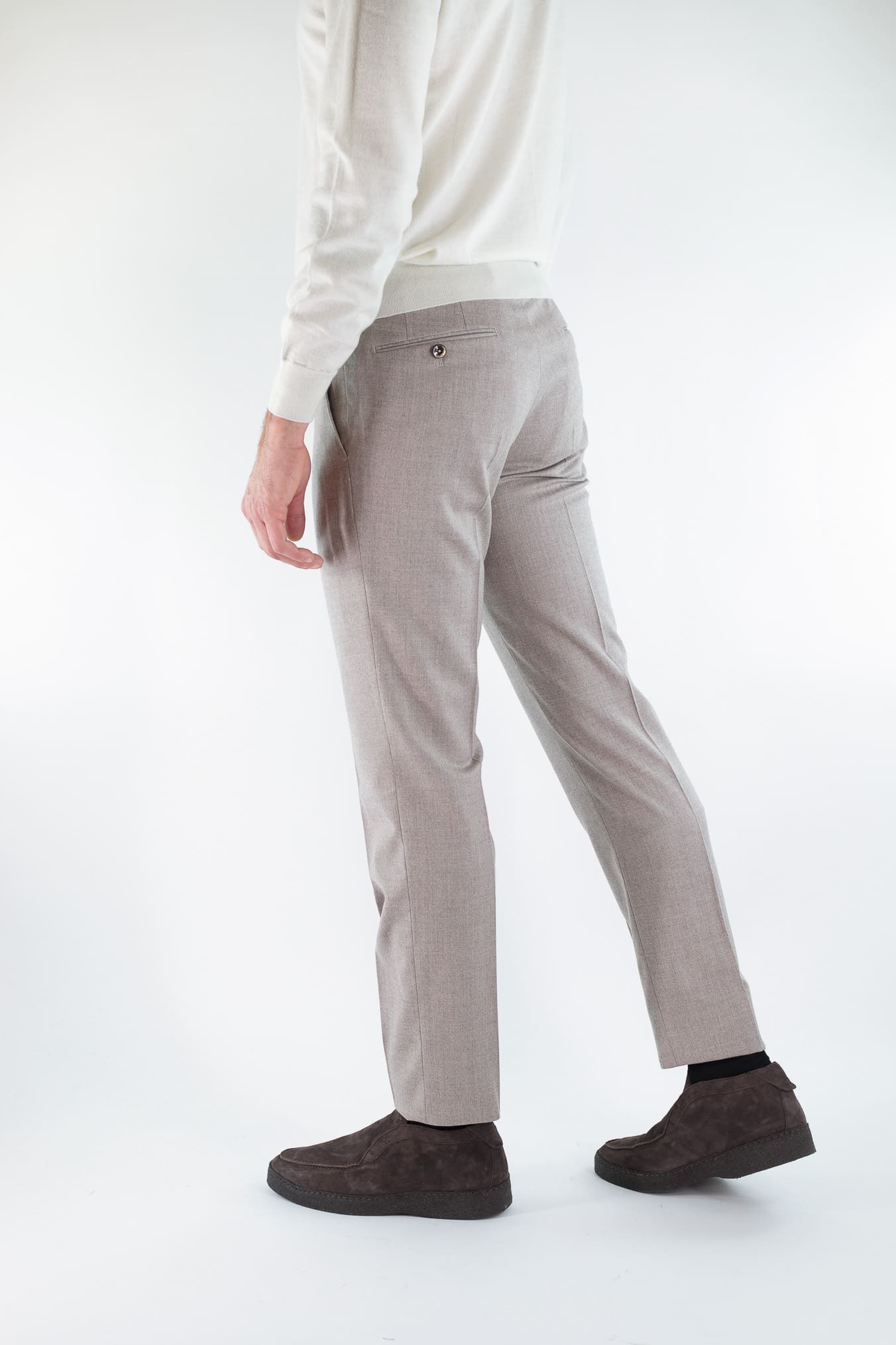 PT Pantaloni Lana Seta Beige Chiaro